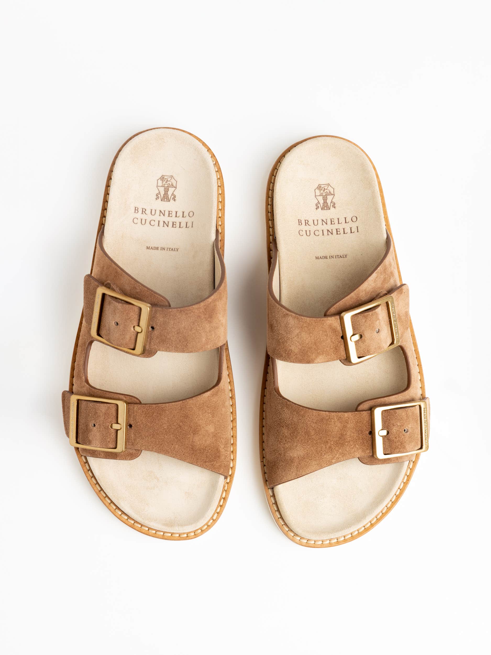 Brown Suede Slides