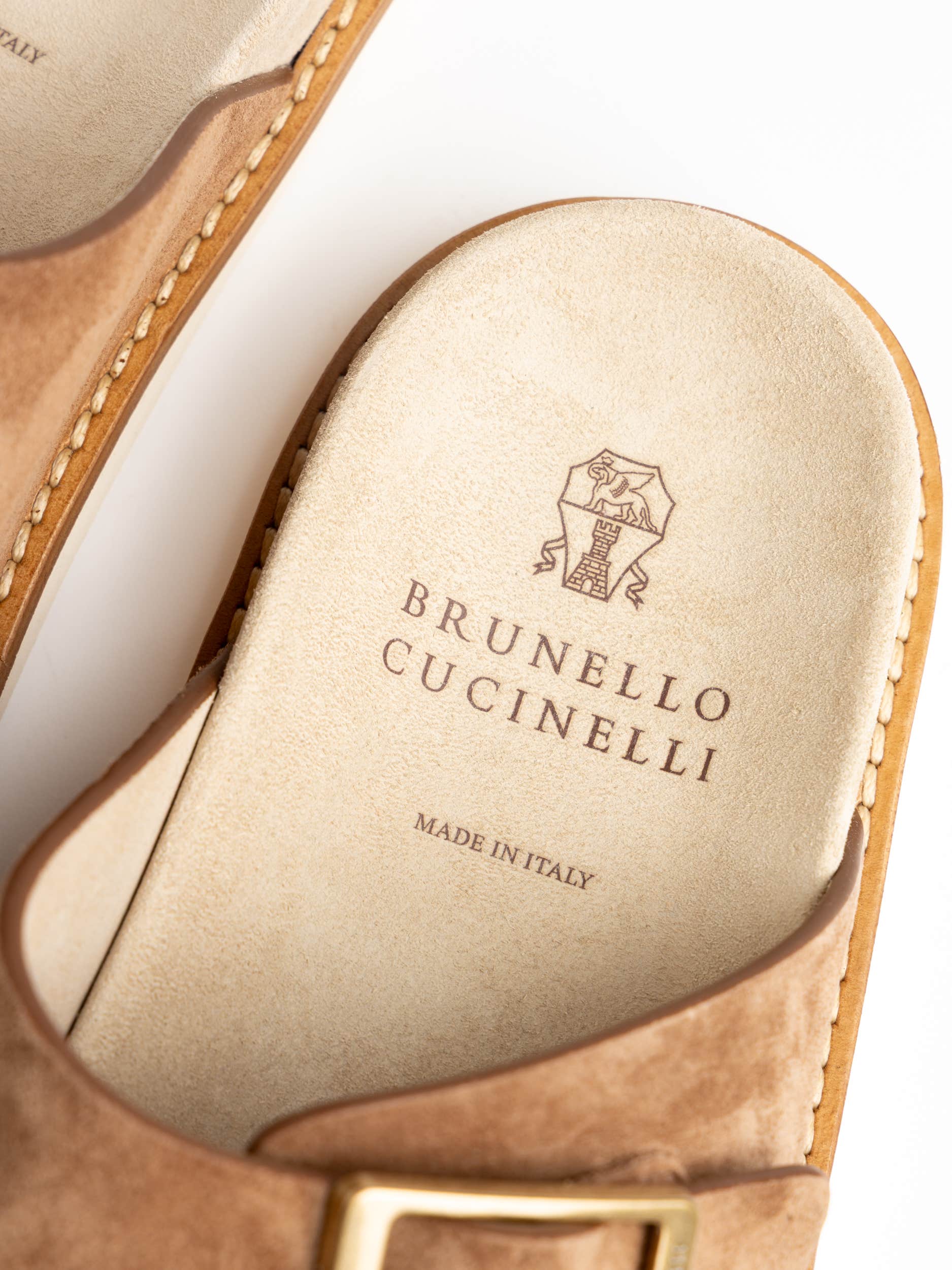 Brown Suede Slides