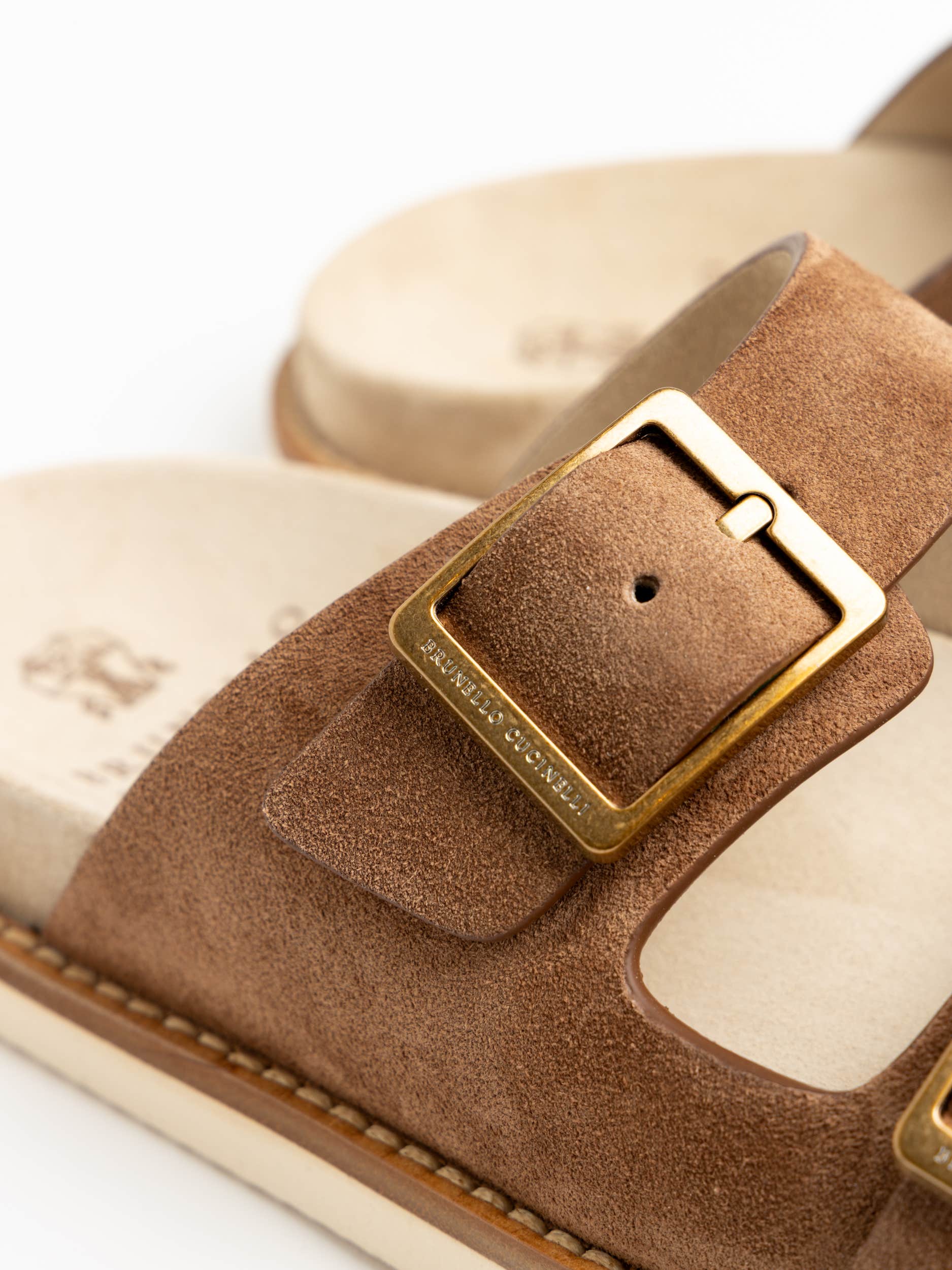 Brown Suede Slides