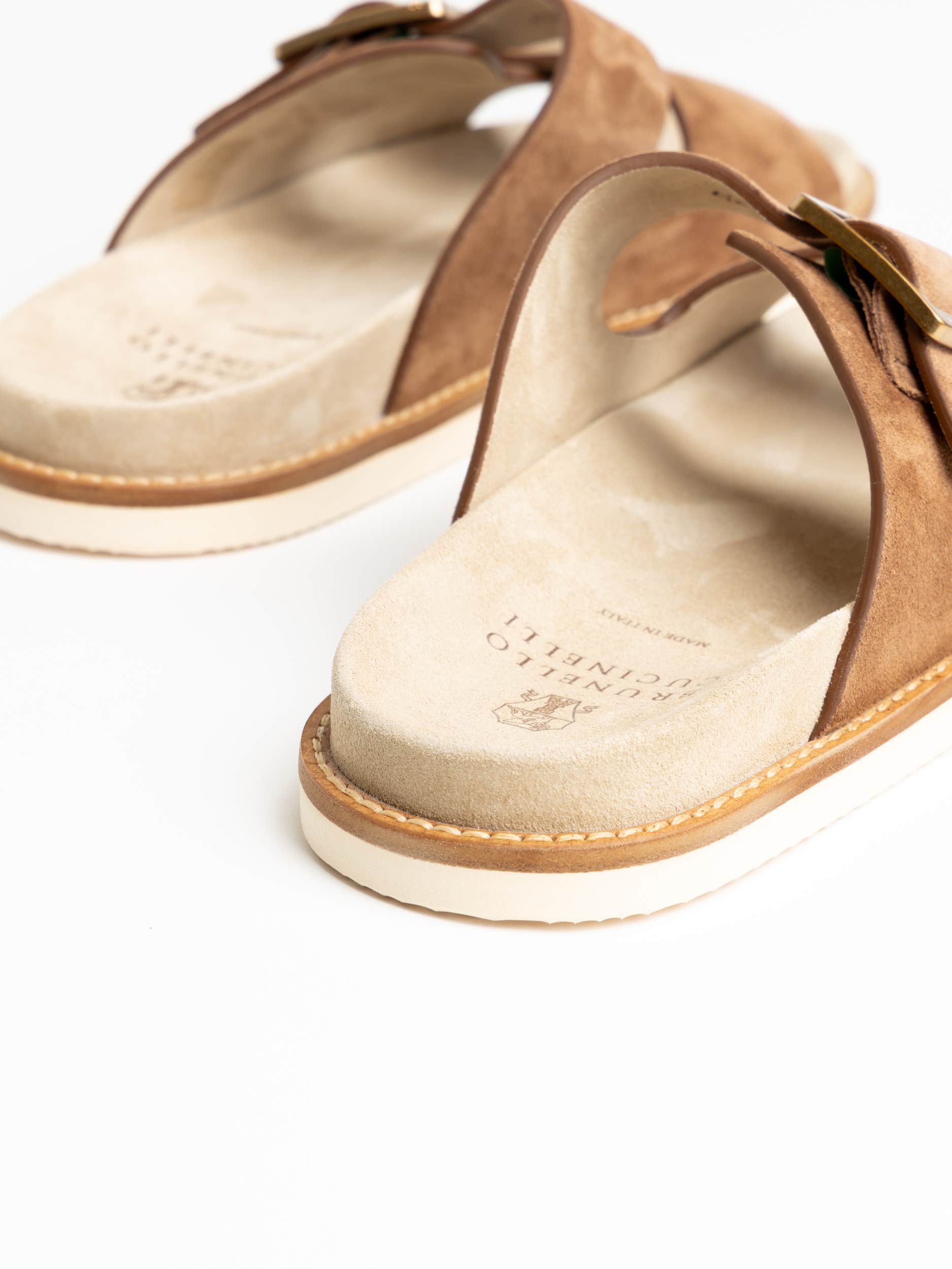 Brown Suede Slides