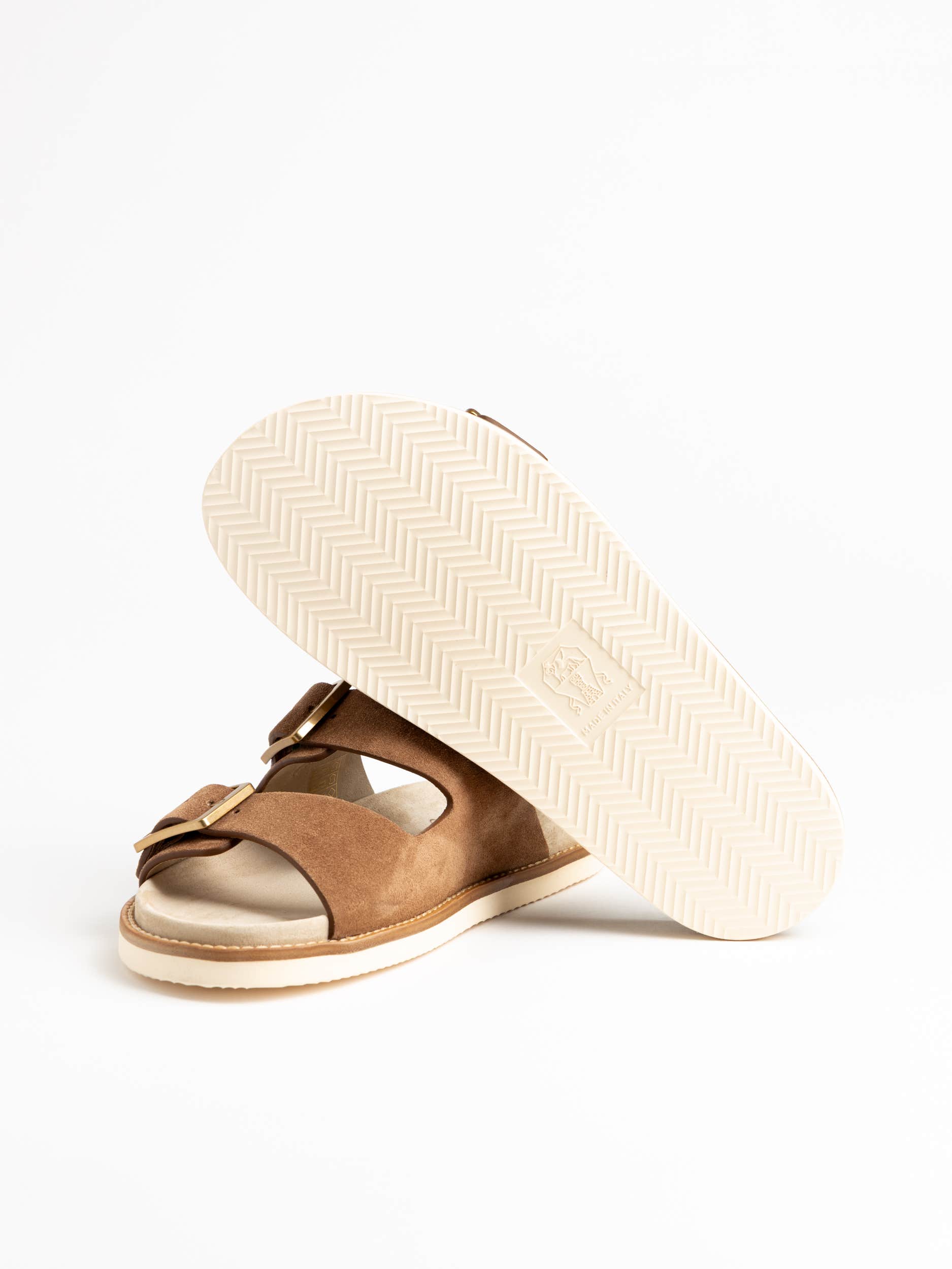 Brown Suede Slides