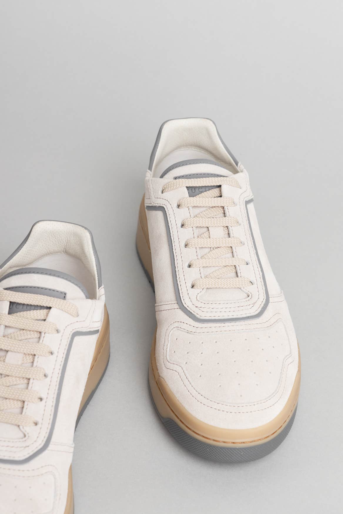 Light Grey Fabric Sneakers
