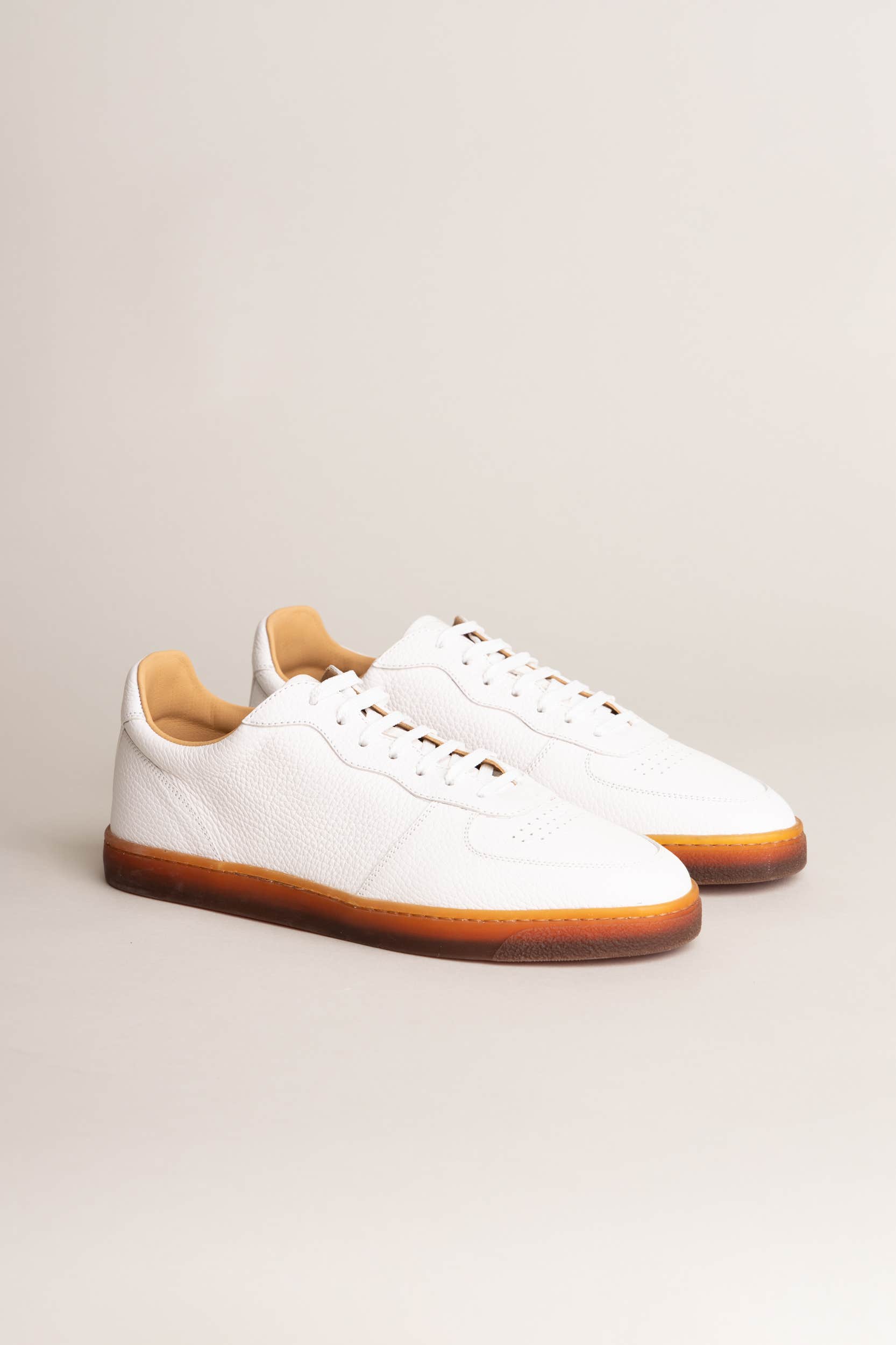 Grained Calfskin Sneakers with Natural Rubber Soles