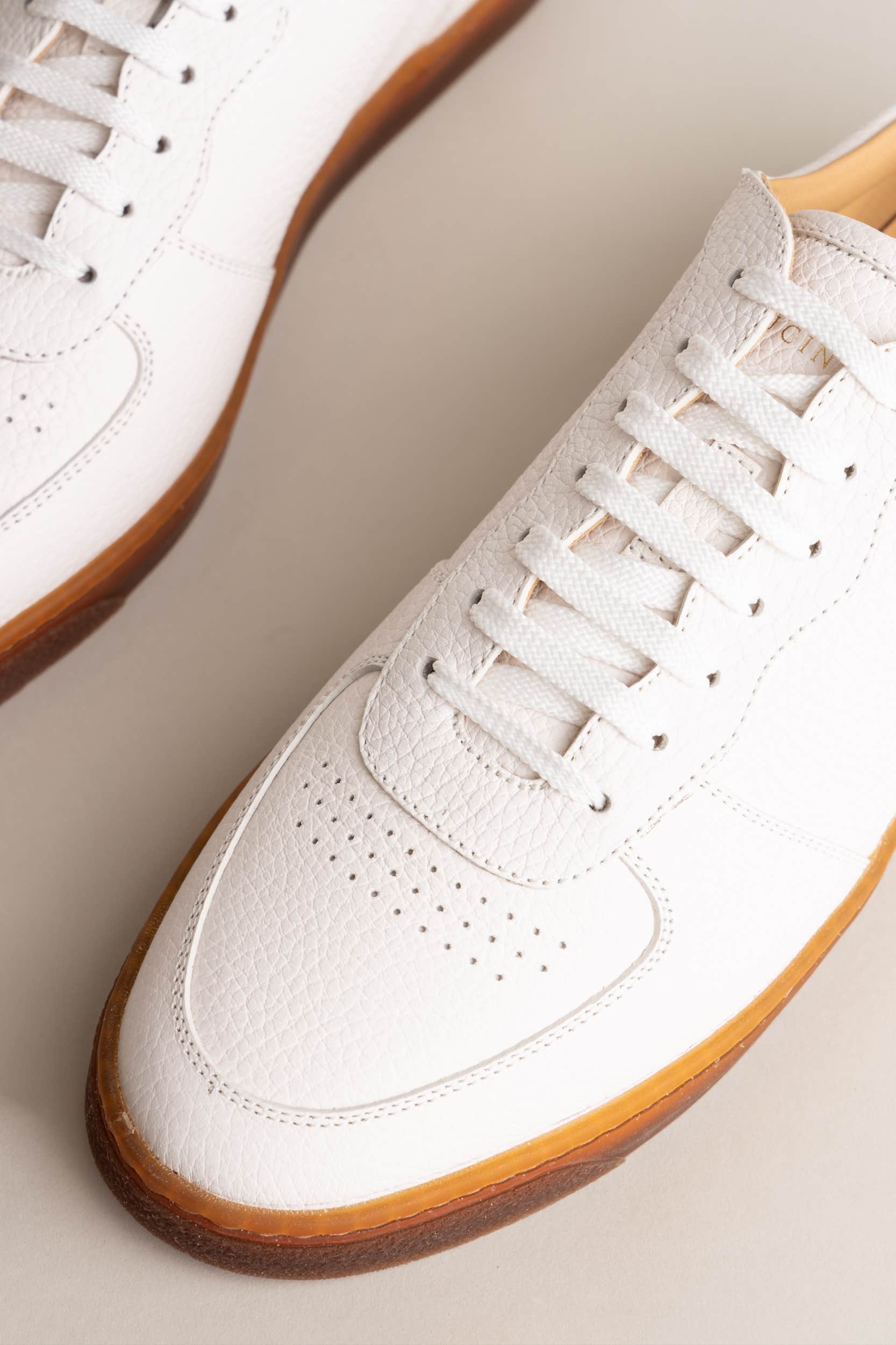 Grained Calfskin Sneakers with Natural Rubber Soles