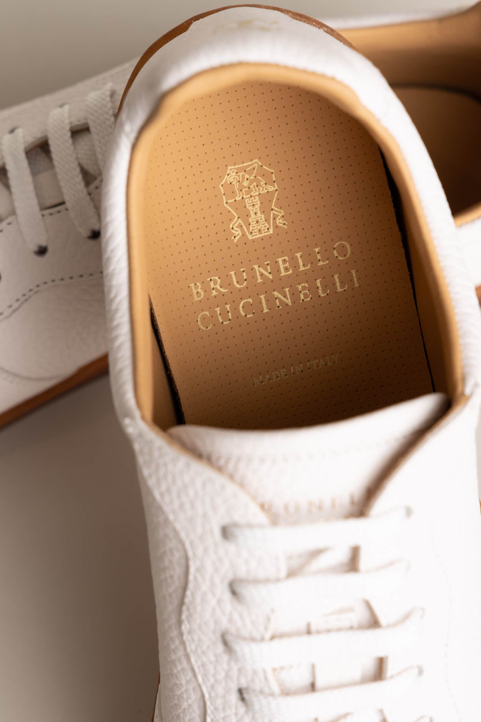 Grained Calfskin Sneakers with Natural Rubber Soles