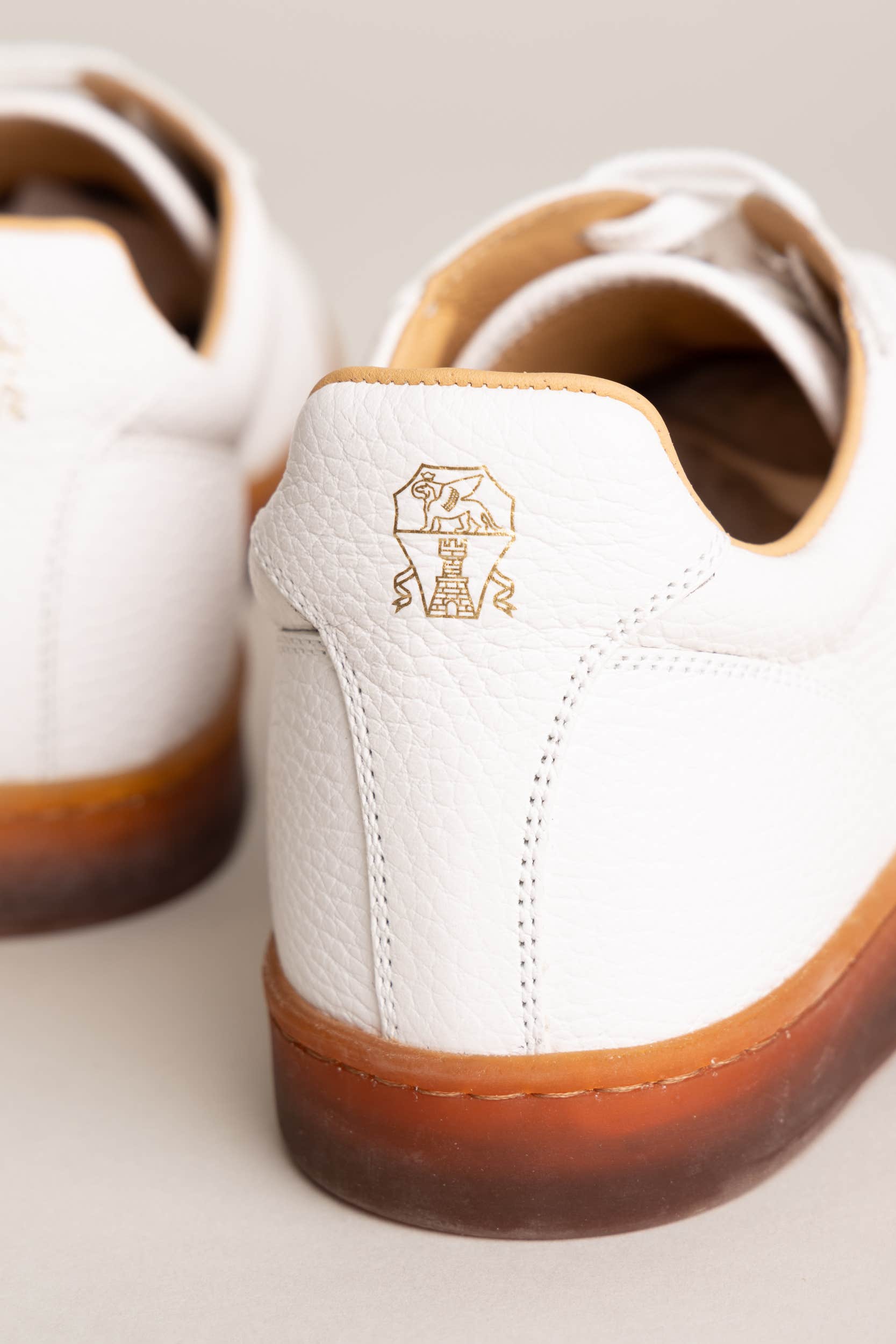 Grained Calfskin Sneakers with Natural Rubber Soles
