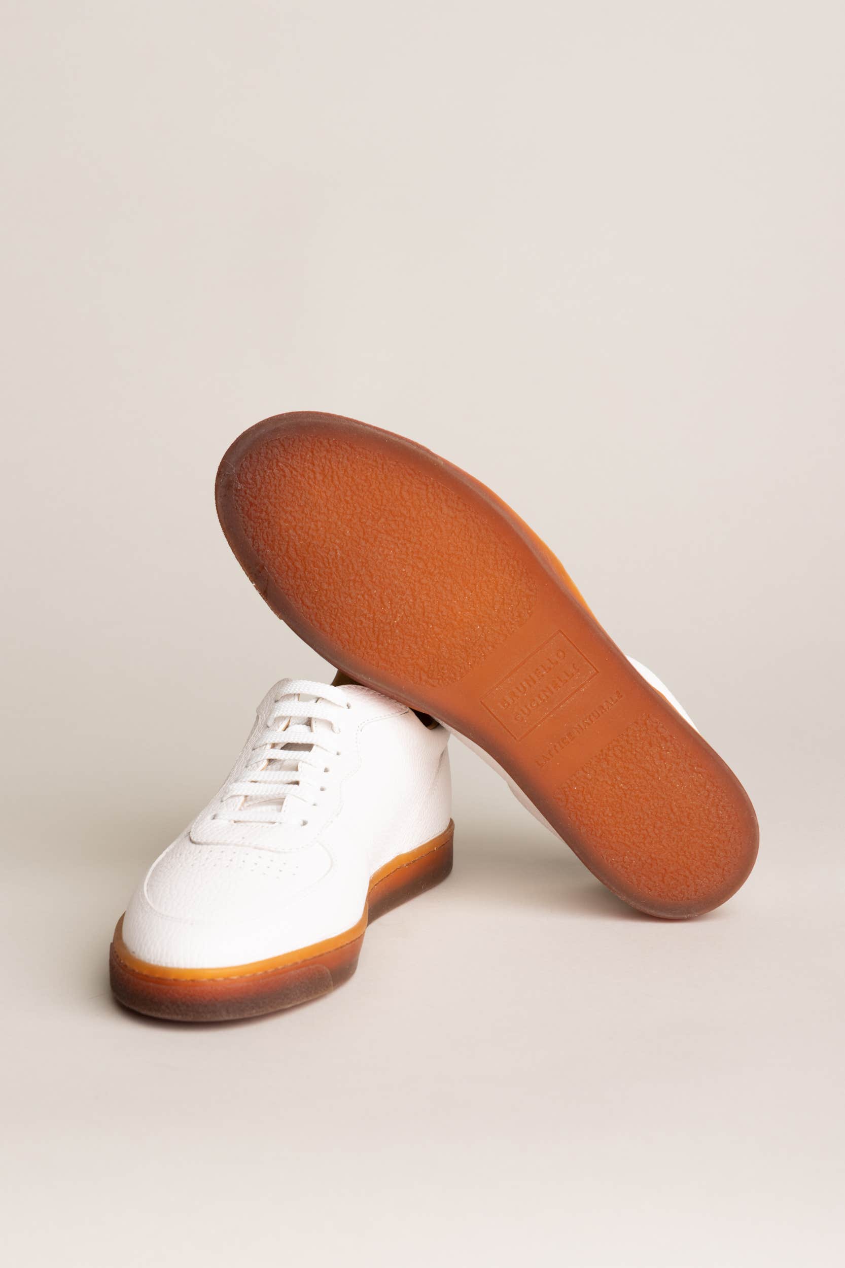 Grained Calfskin Sneakers with Natural Rubber Soles