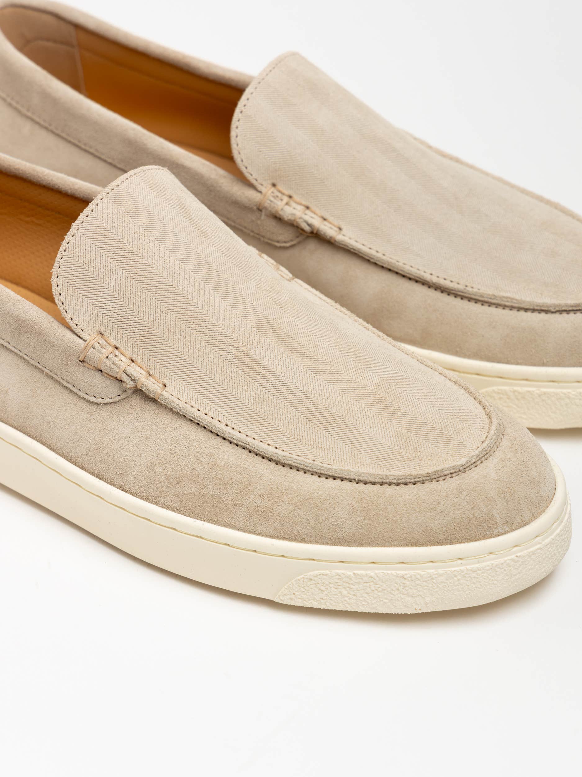 Oat Chevron-Effect Suede Loafer