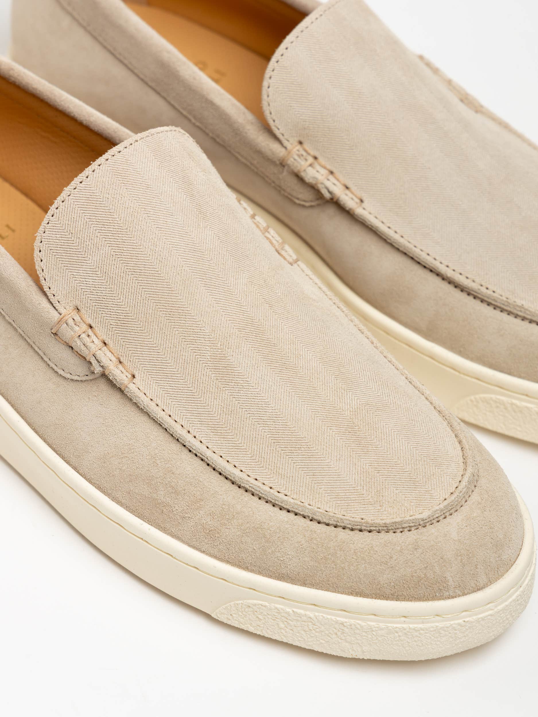 Oat Chevron-Effect Suede Loafer