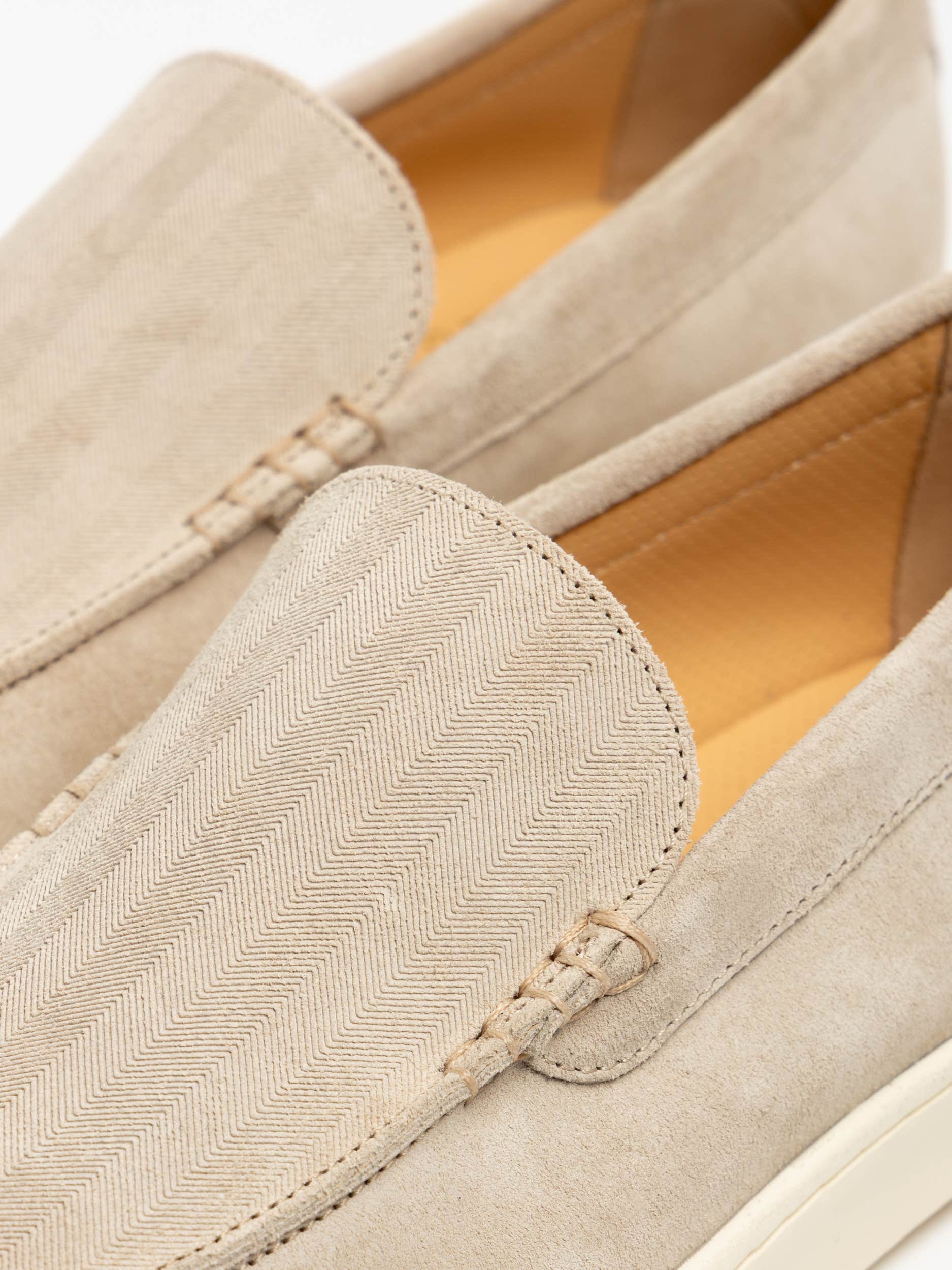 Oat Chevron-Effect Suede Loafer