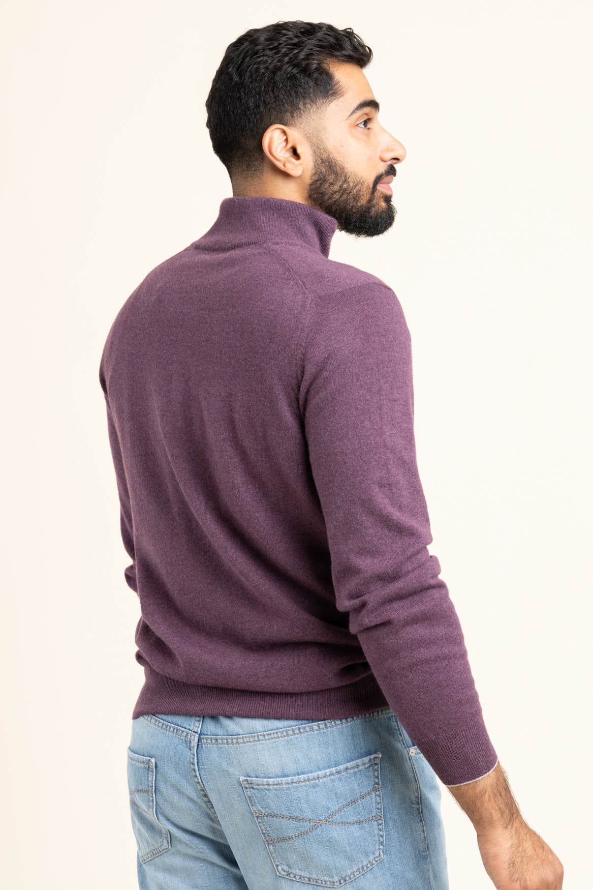 Purple Cashmere Quarter Zip