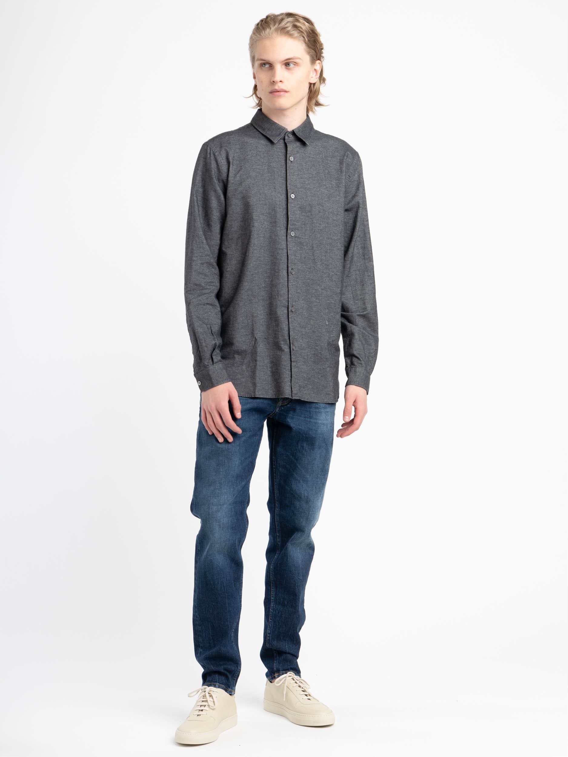 Dark Grey Basic Dress Shirt