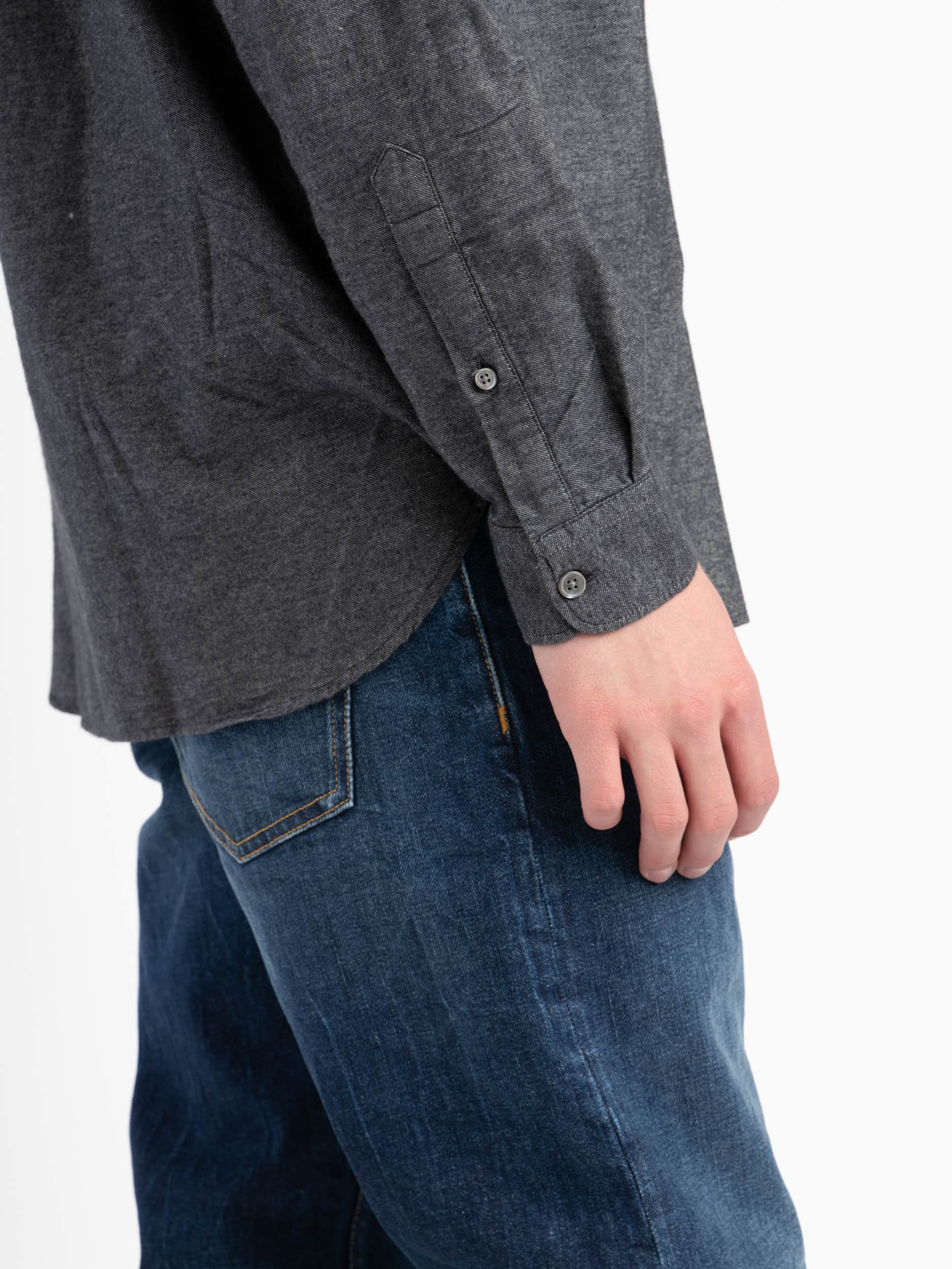 Dark Grey Basic Dress Shirt
