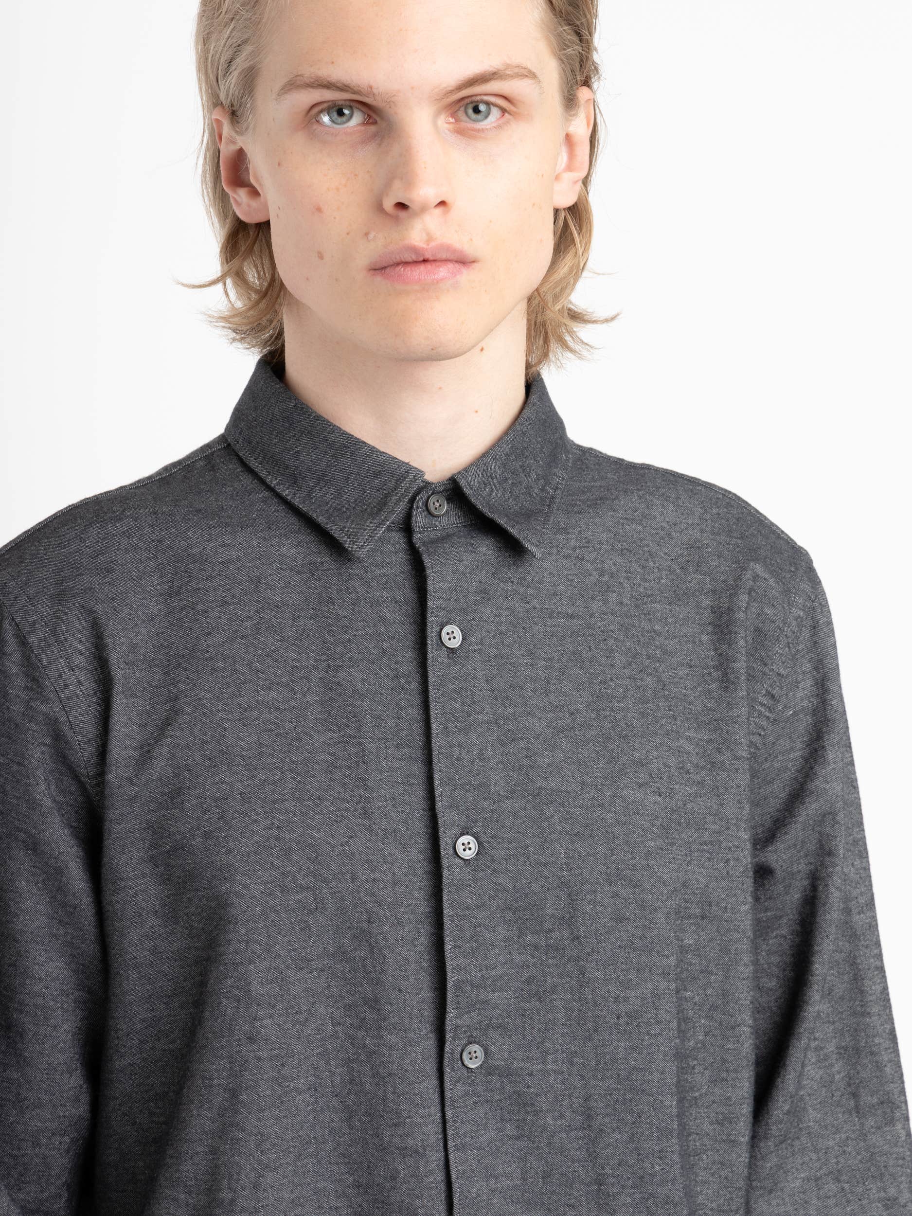 Dark Grey Basic Dress Shirt