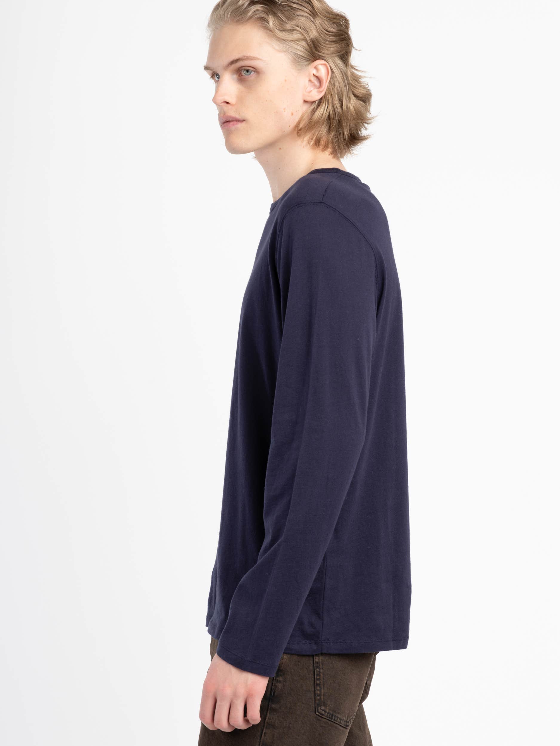 Navy Cotton/Cashmere Longshirt