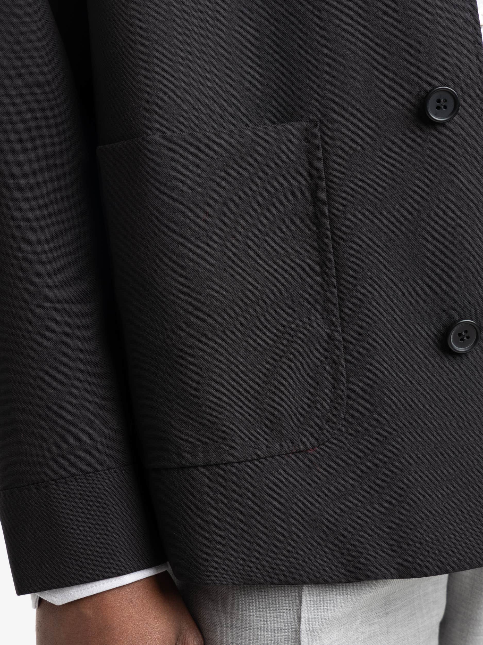 Black Wool Tailored Overshirt