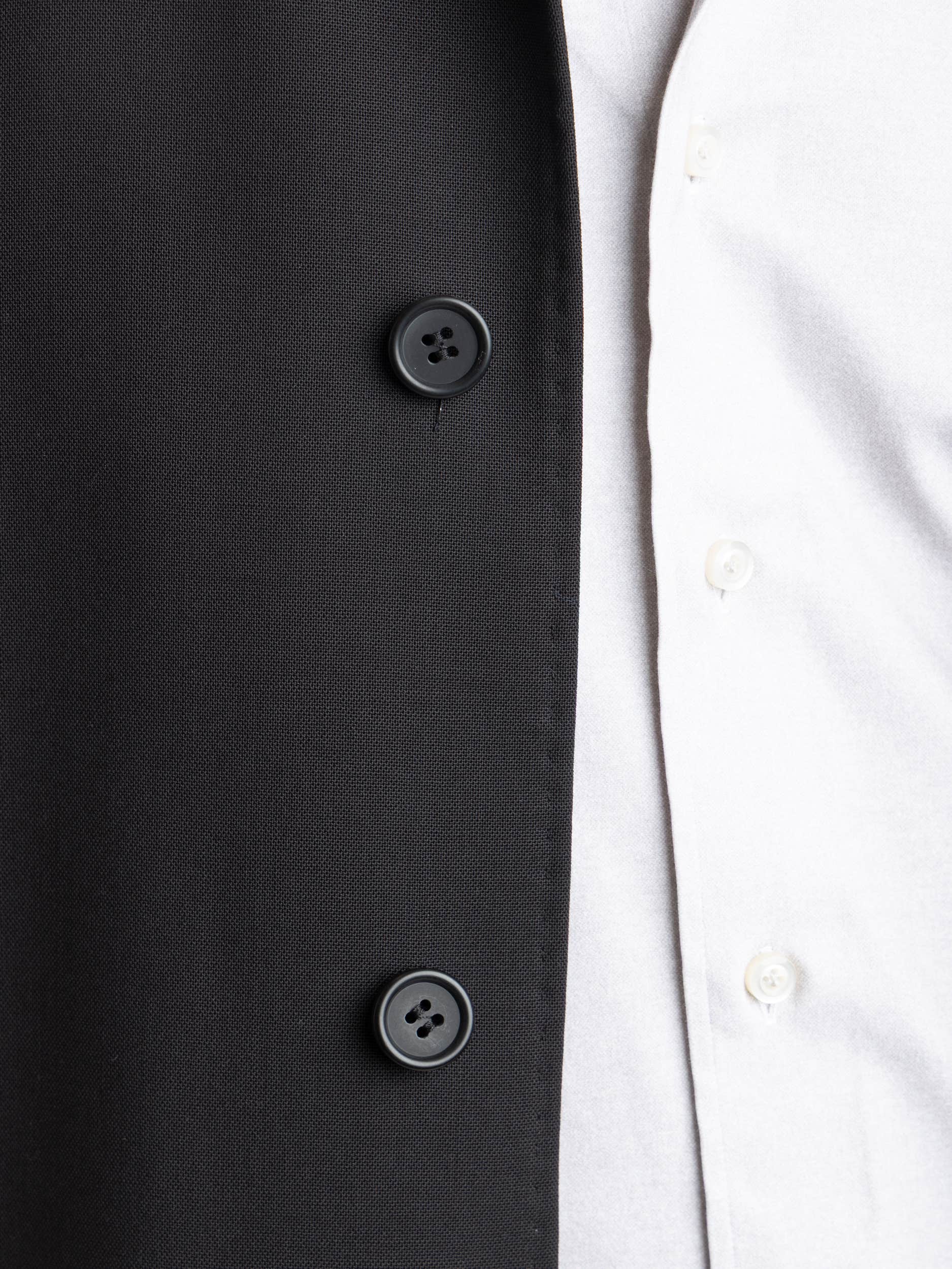 Black Wool Tailored Overshirt