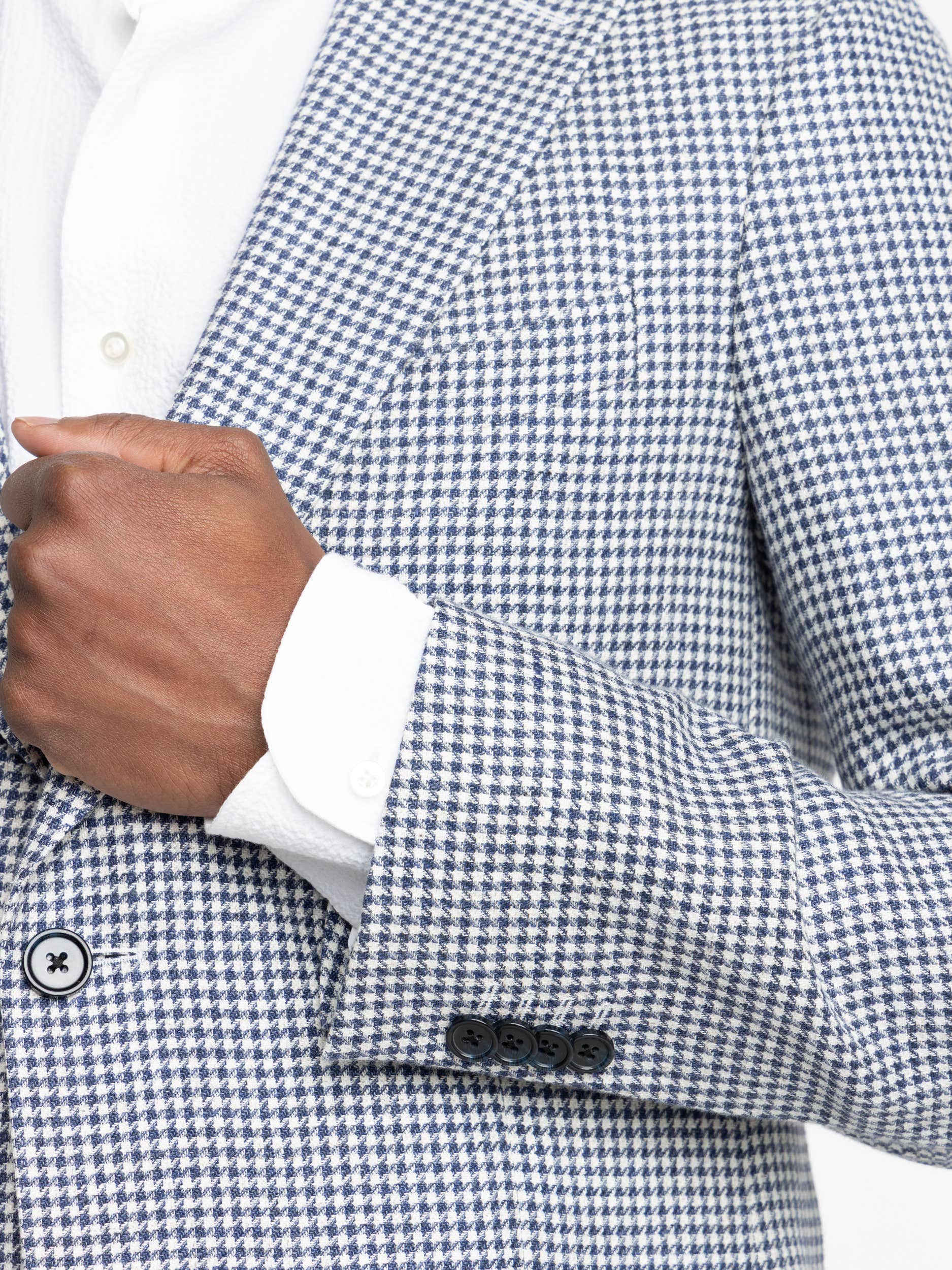 Blue and White Houndstooth Sport Jacket