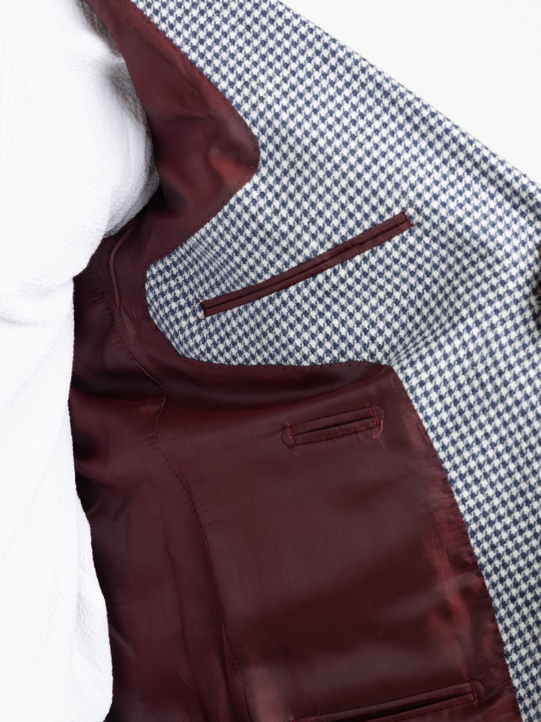 Blue and White Houndstooth Sport Jacket