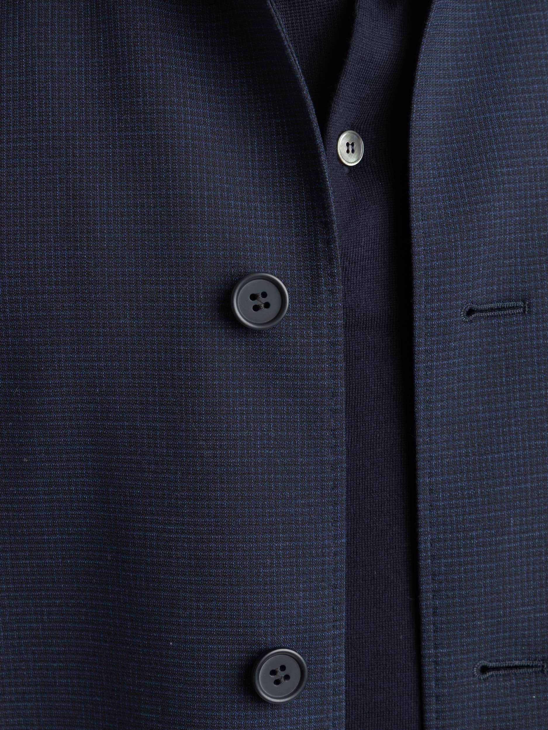 Blue Check Wool Tailored Overshirt