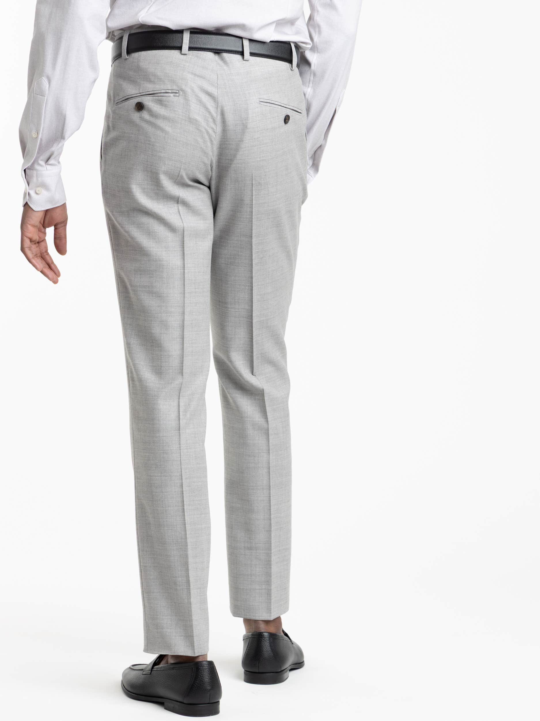 Heather Grey Single Pleat Wool Dress Pant