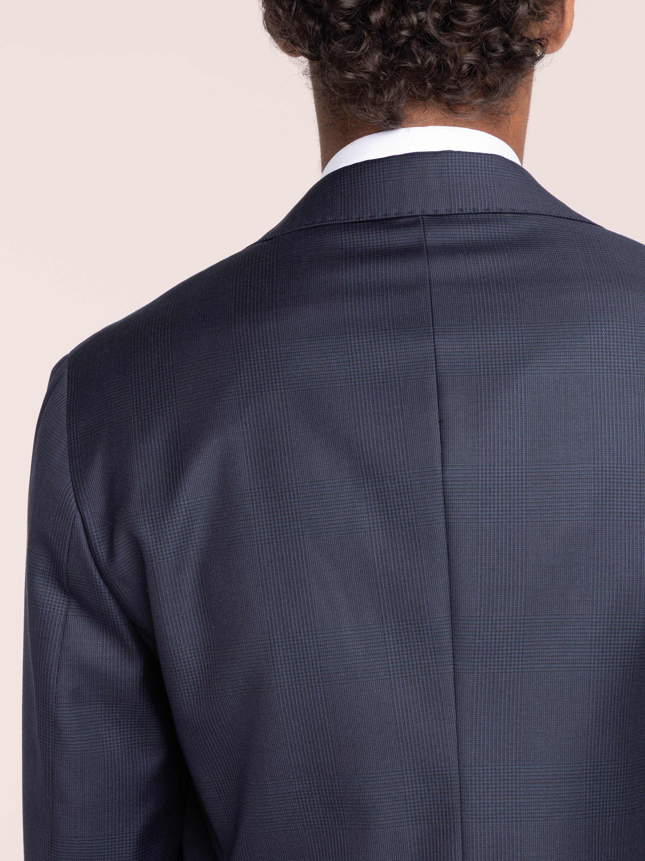 Navy Check Wool Suit