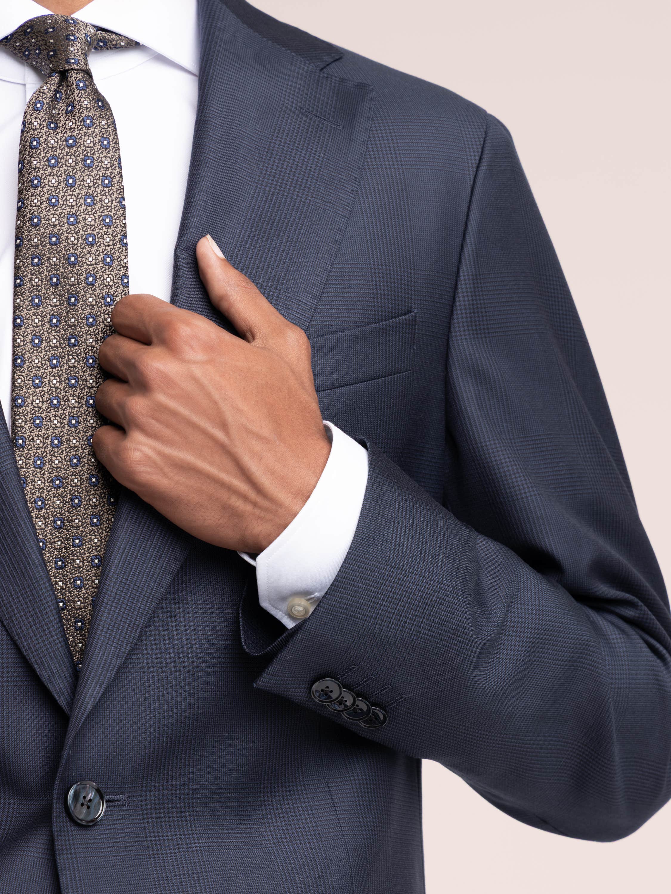 Navy Check Wool Suit