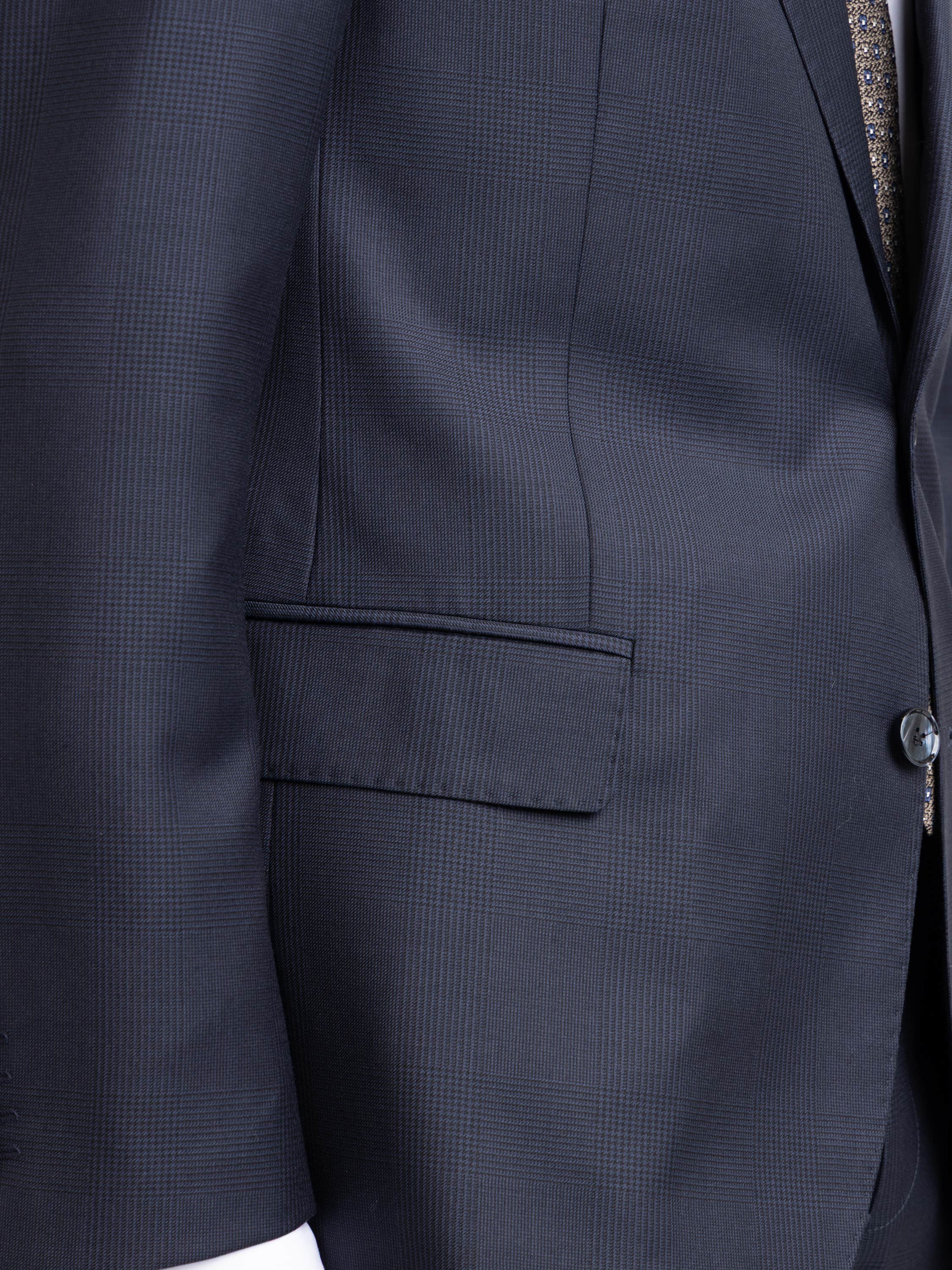 Navy Check Wool Suit
