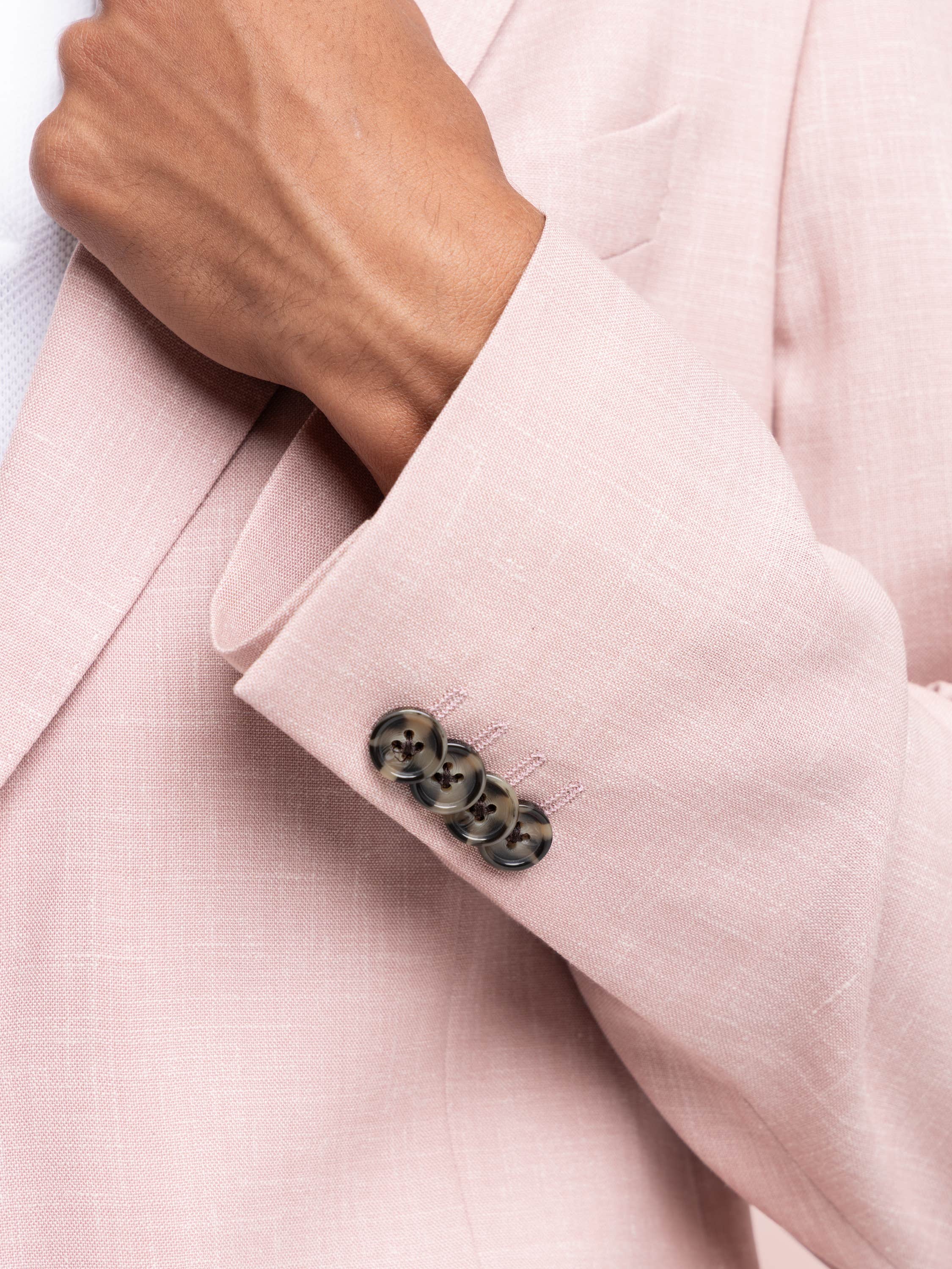 Pink Wool-Silk-Linen Blend Sport Jacket
