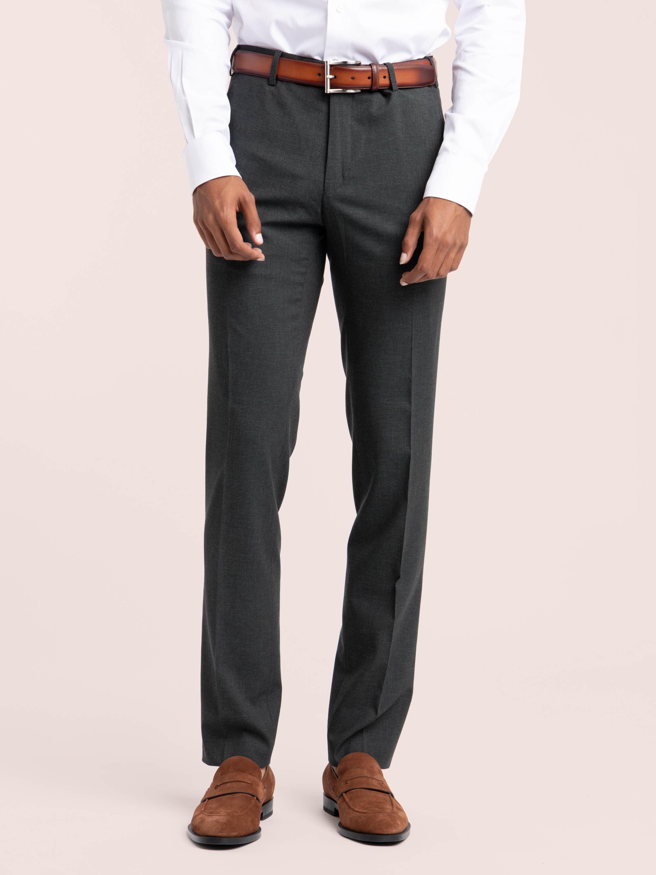 Dark Green Check Wool Suit