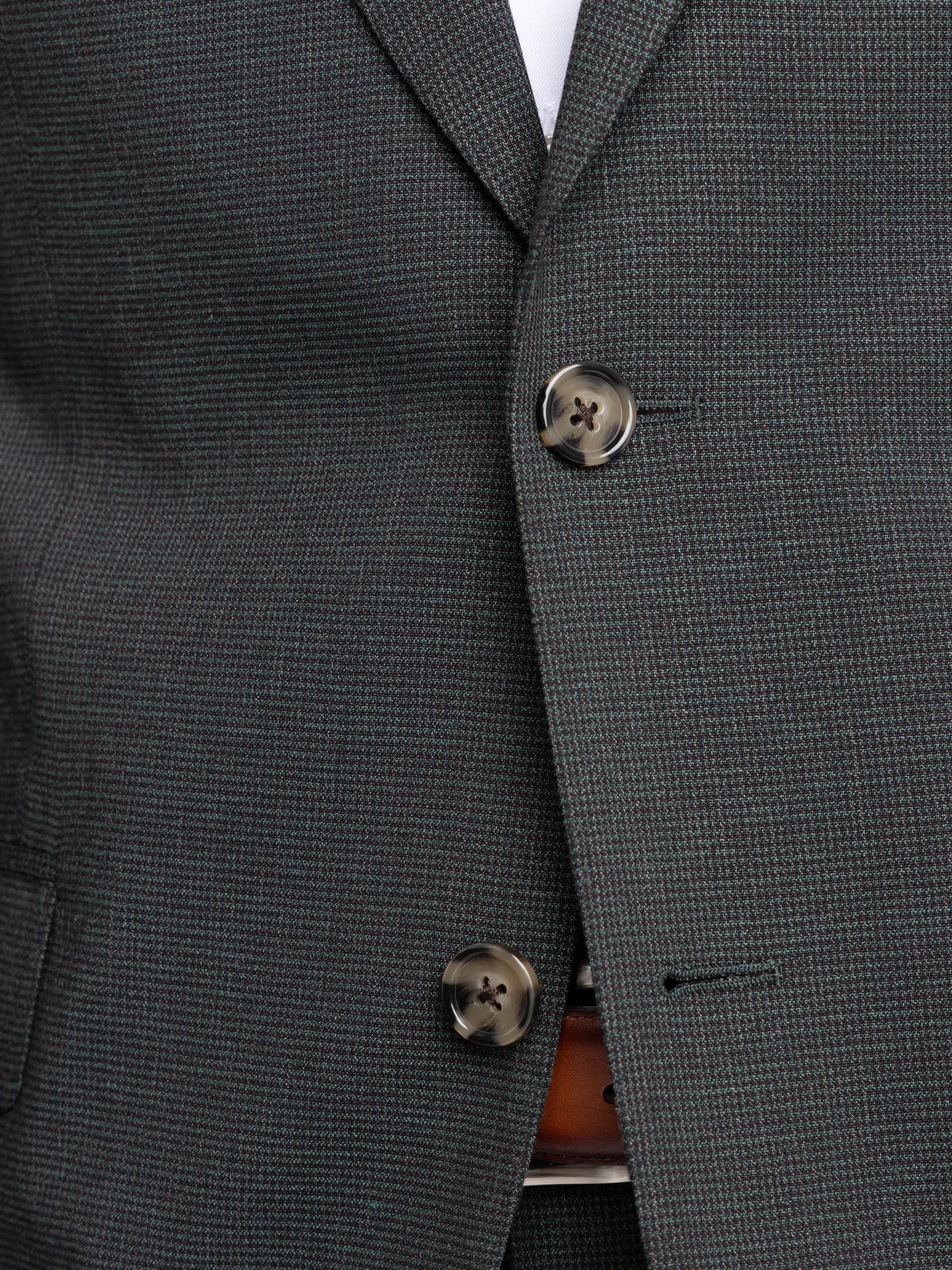 Dark Green Check Wool Suit
