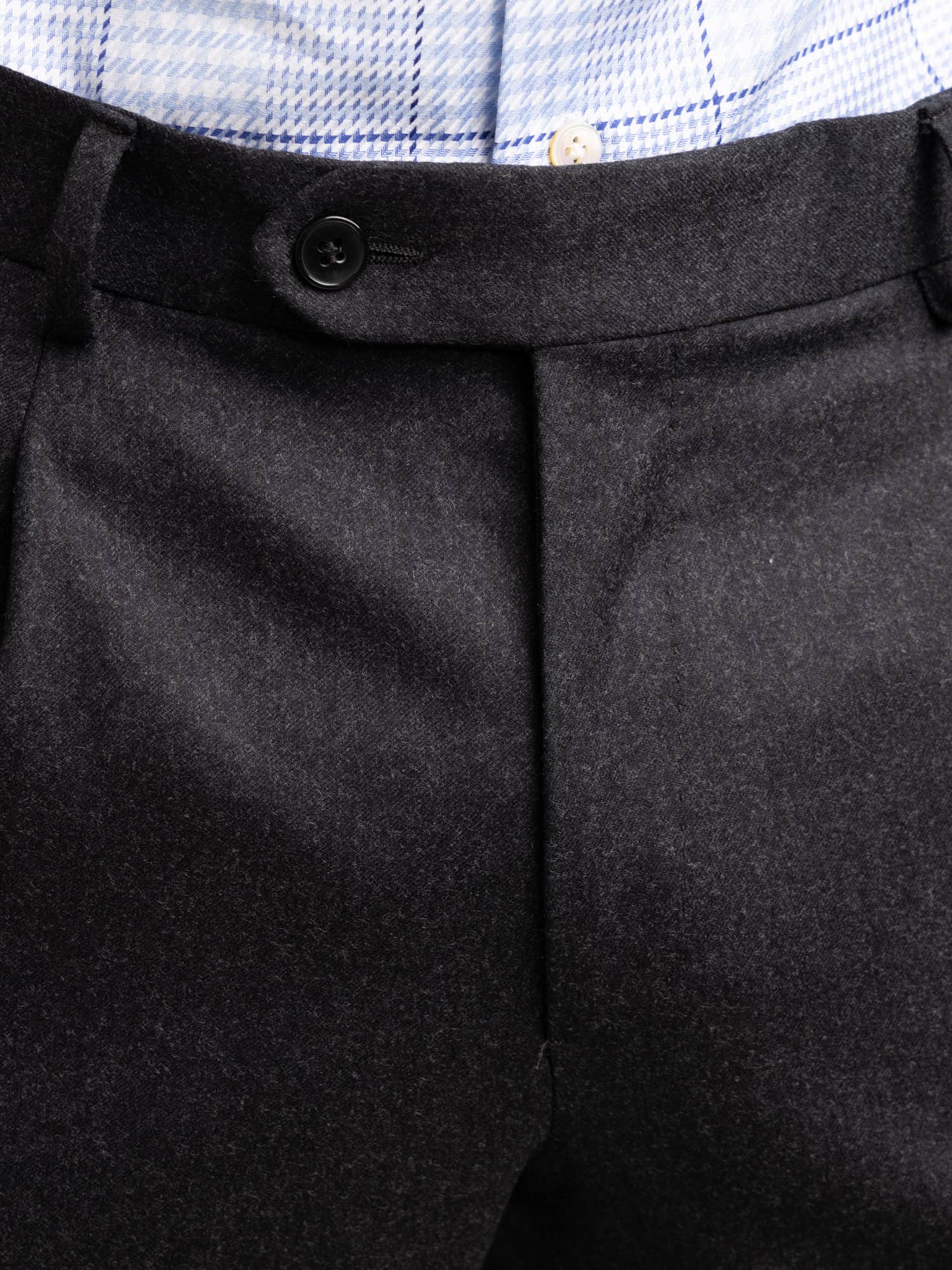 Dark Grey Single Pleated Flannel Pants