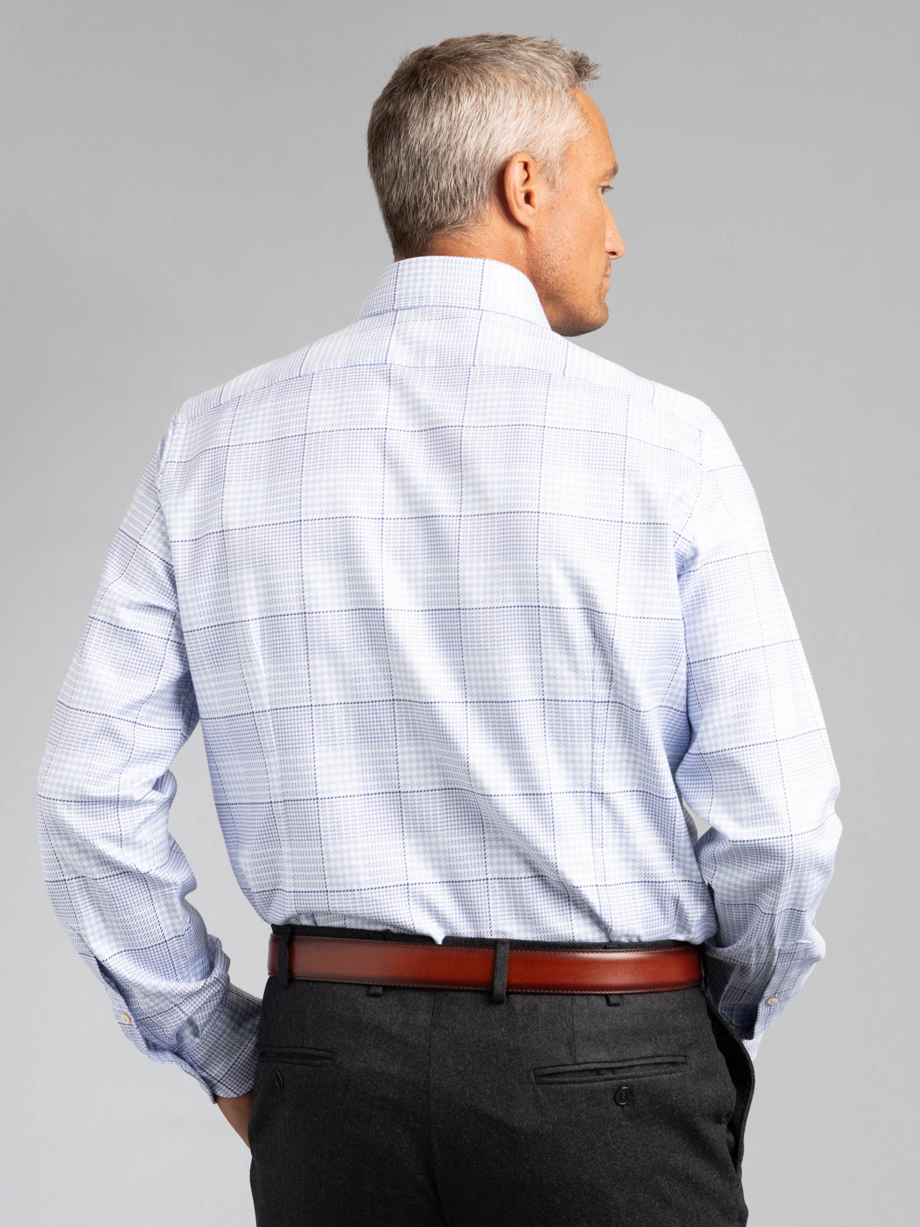 Blue Plaid Dress Shirt
