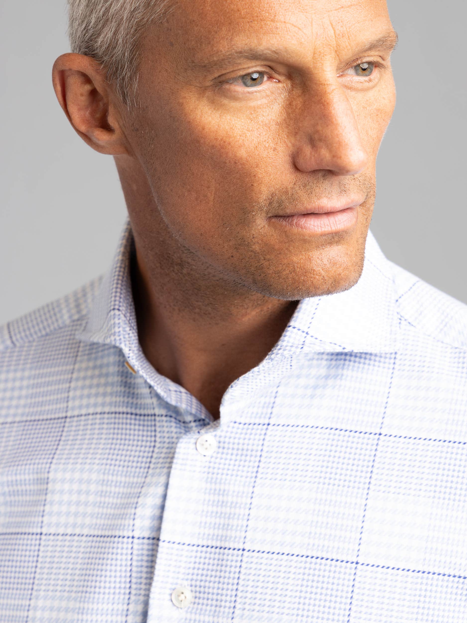 Blue Plaid Dress Shirt