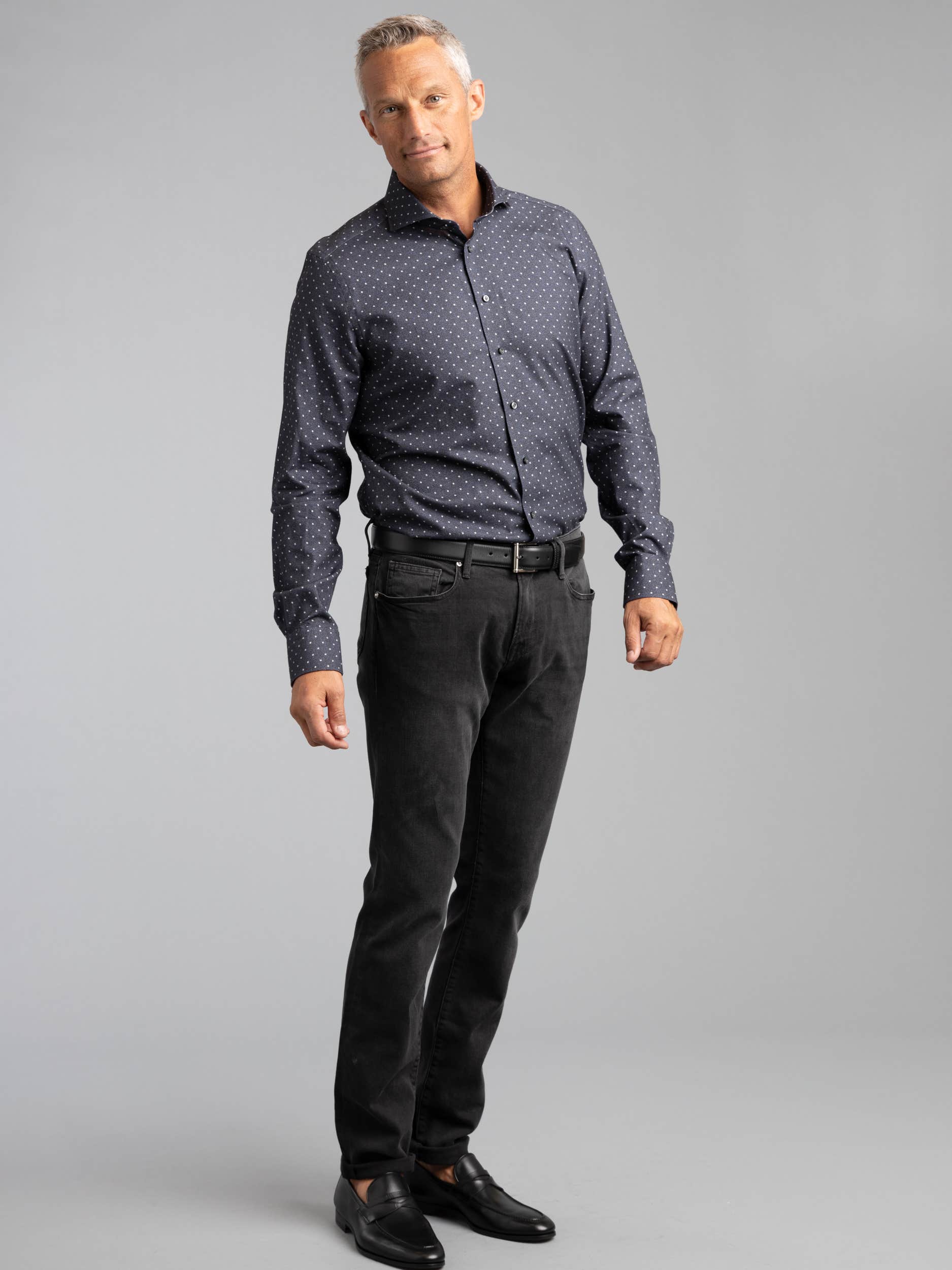 Polkadot Twill Casual Shirt