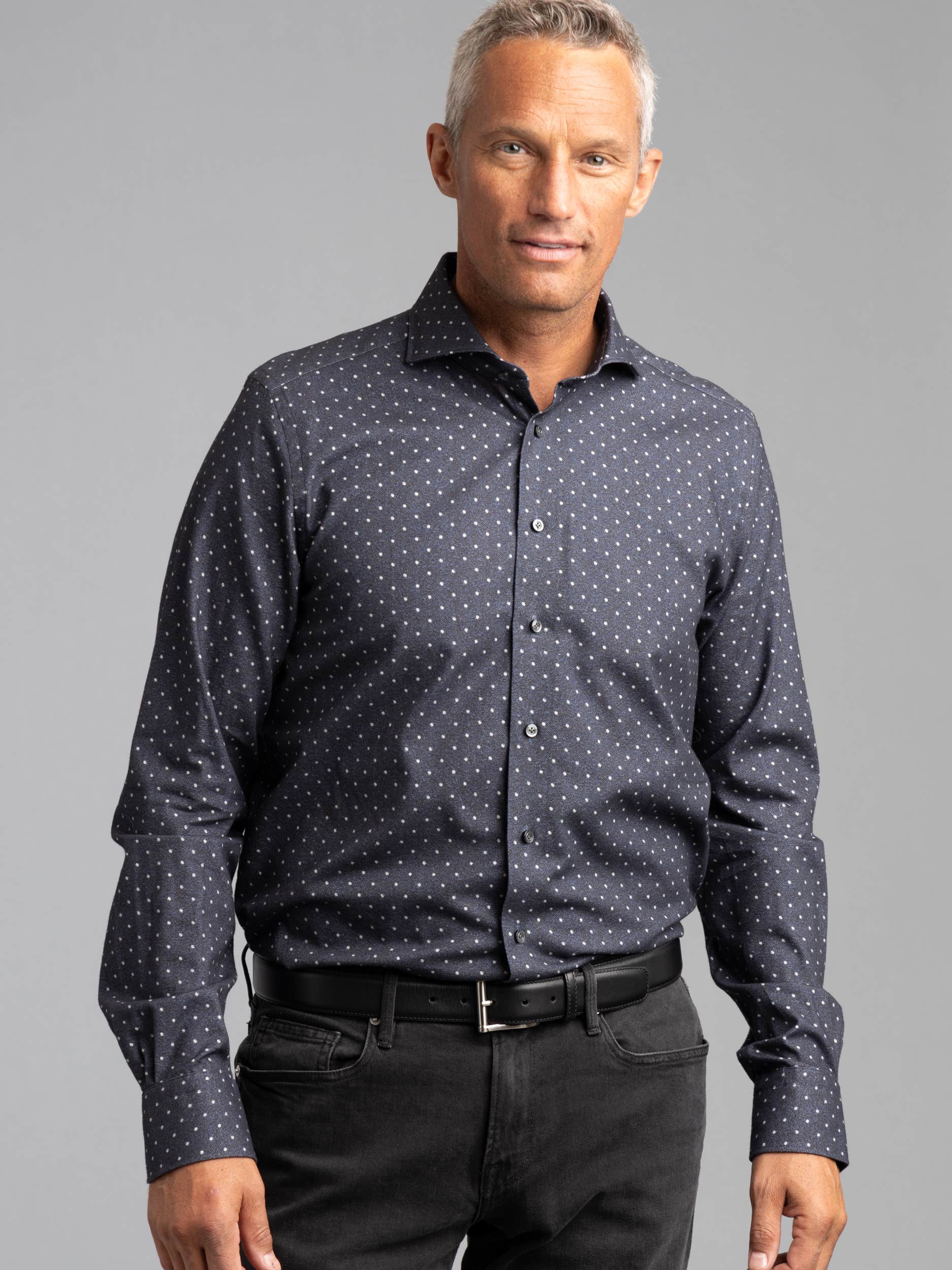 Polkadot Twill Casual Shirt