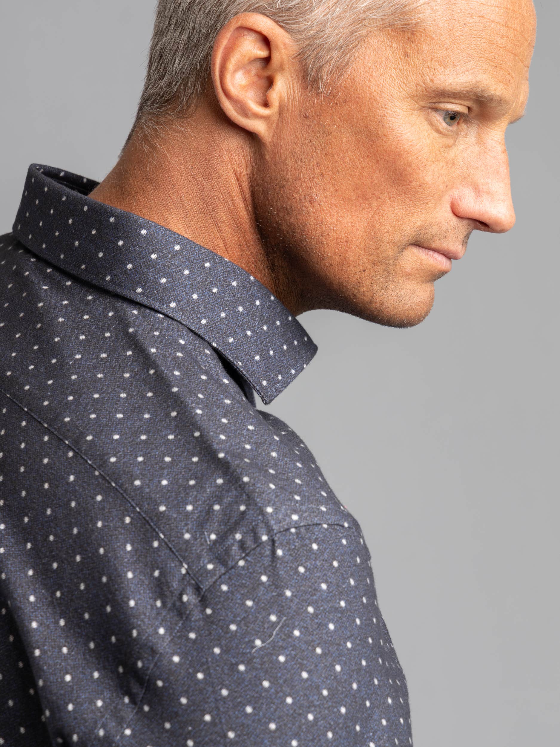 Polkadot Twill Casual Shirt