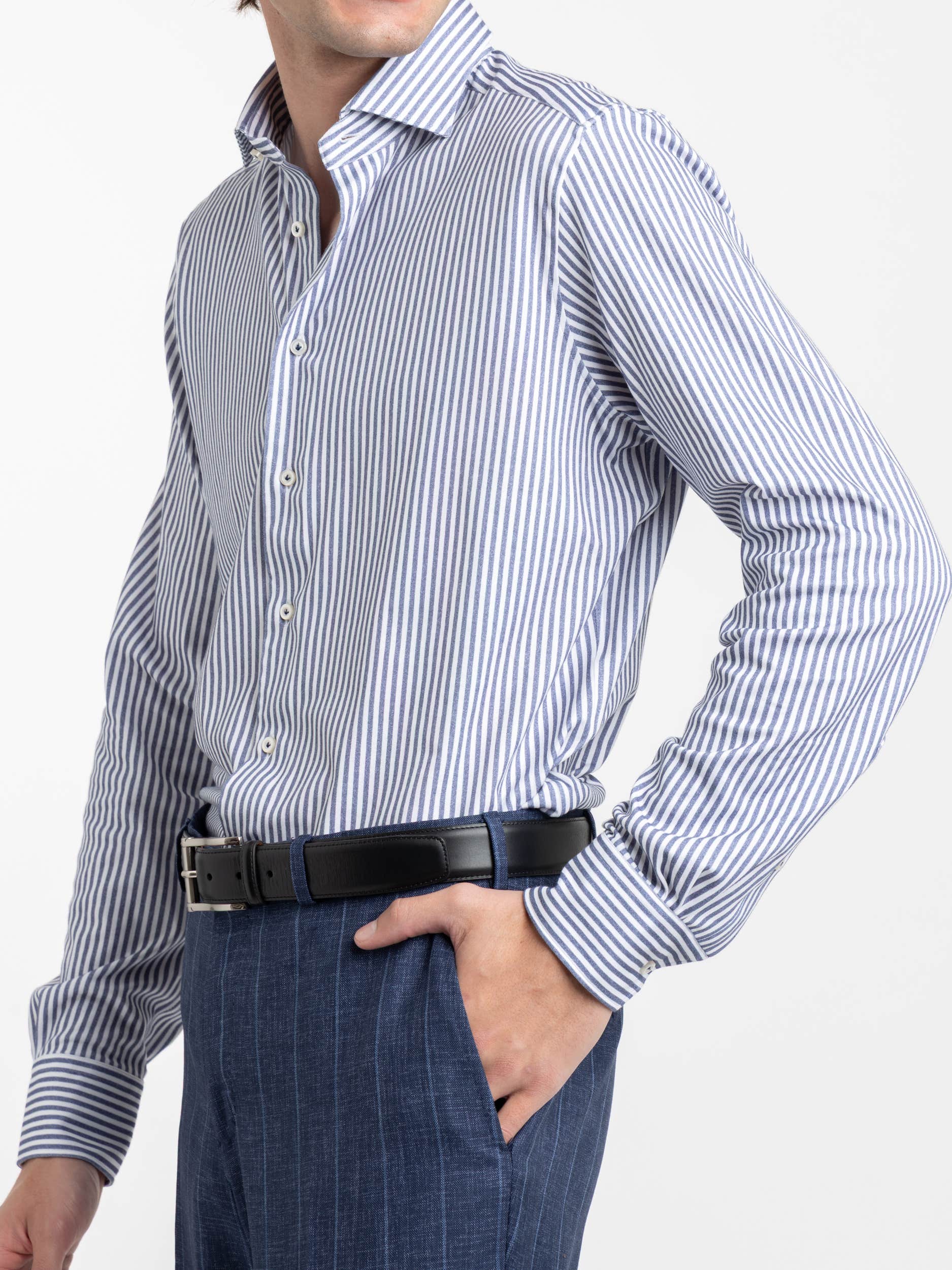 Blue Striped Dress Shirt