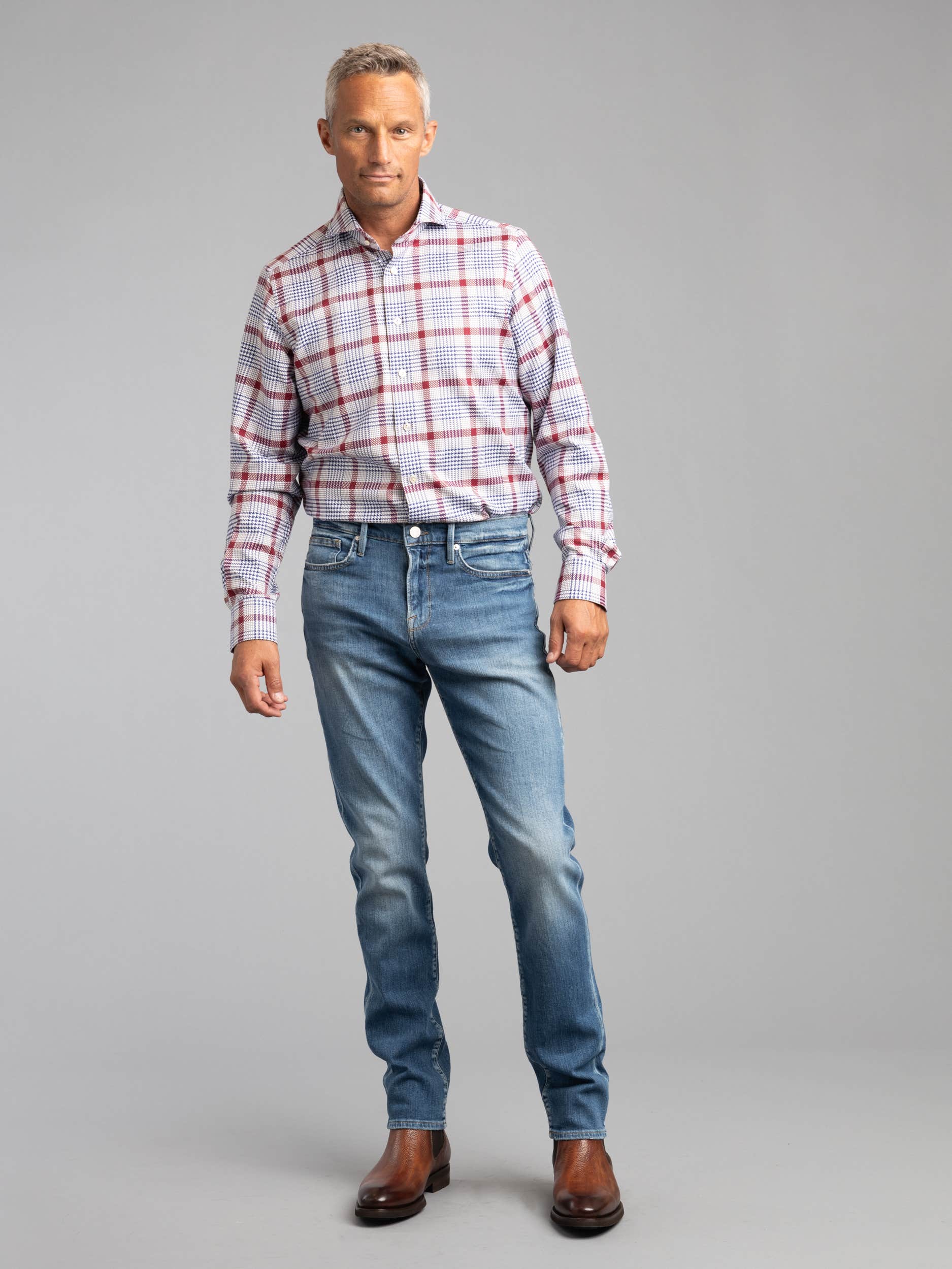Red/Blue Plaid Dress Shirt