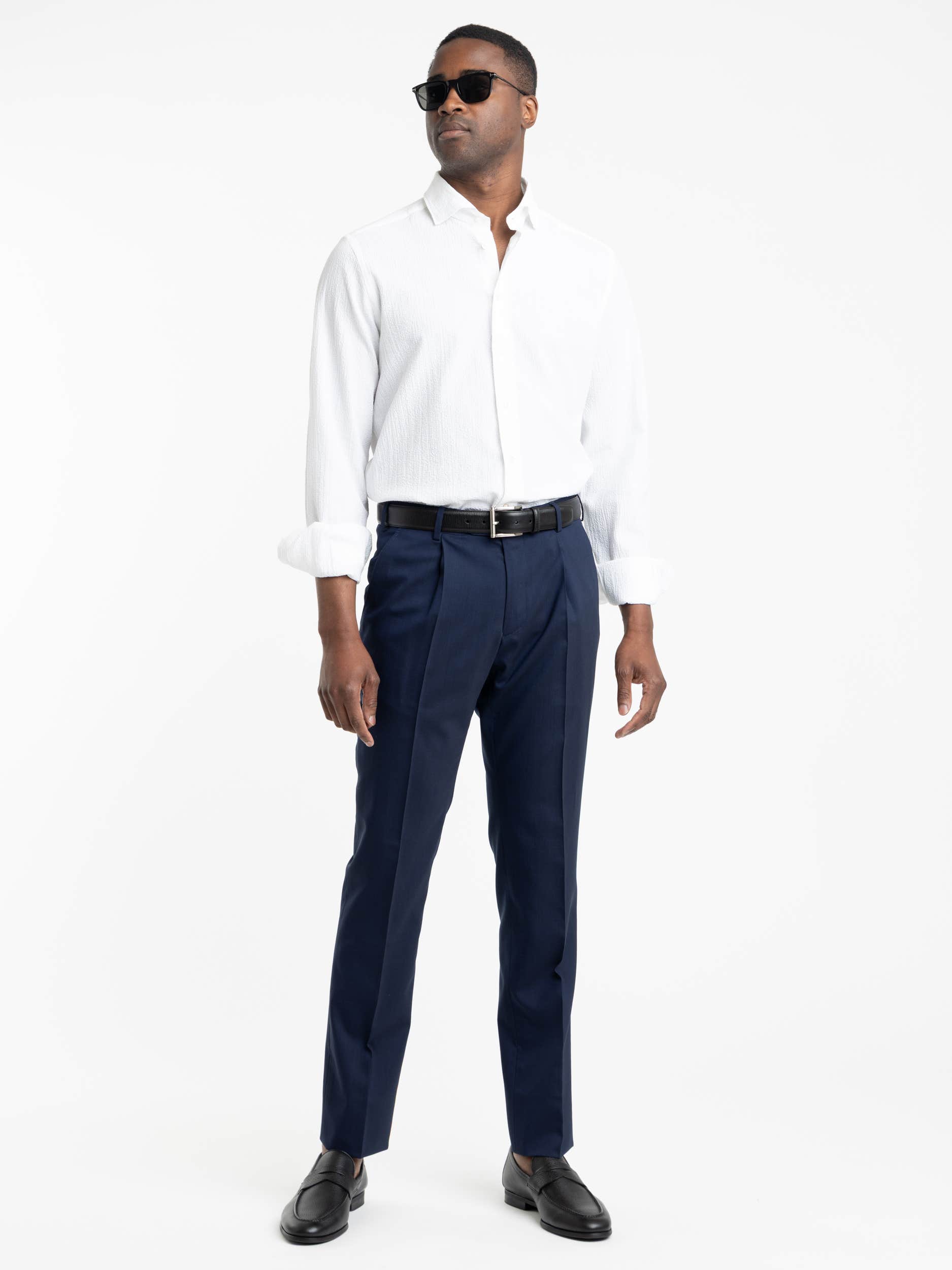 White Seersucker Dress Shirt