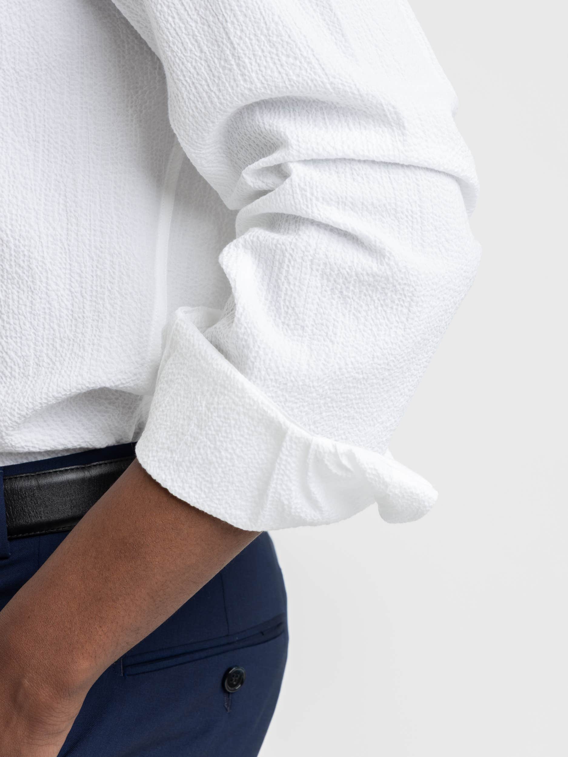 White Seersucker Dress Shirt