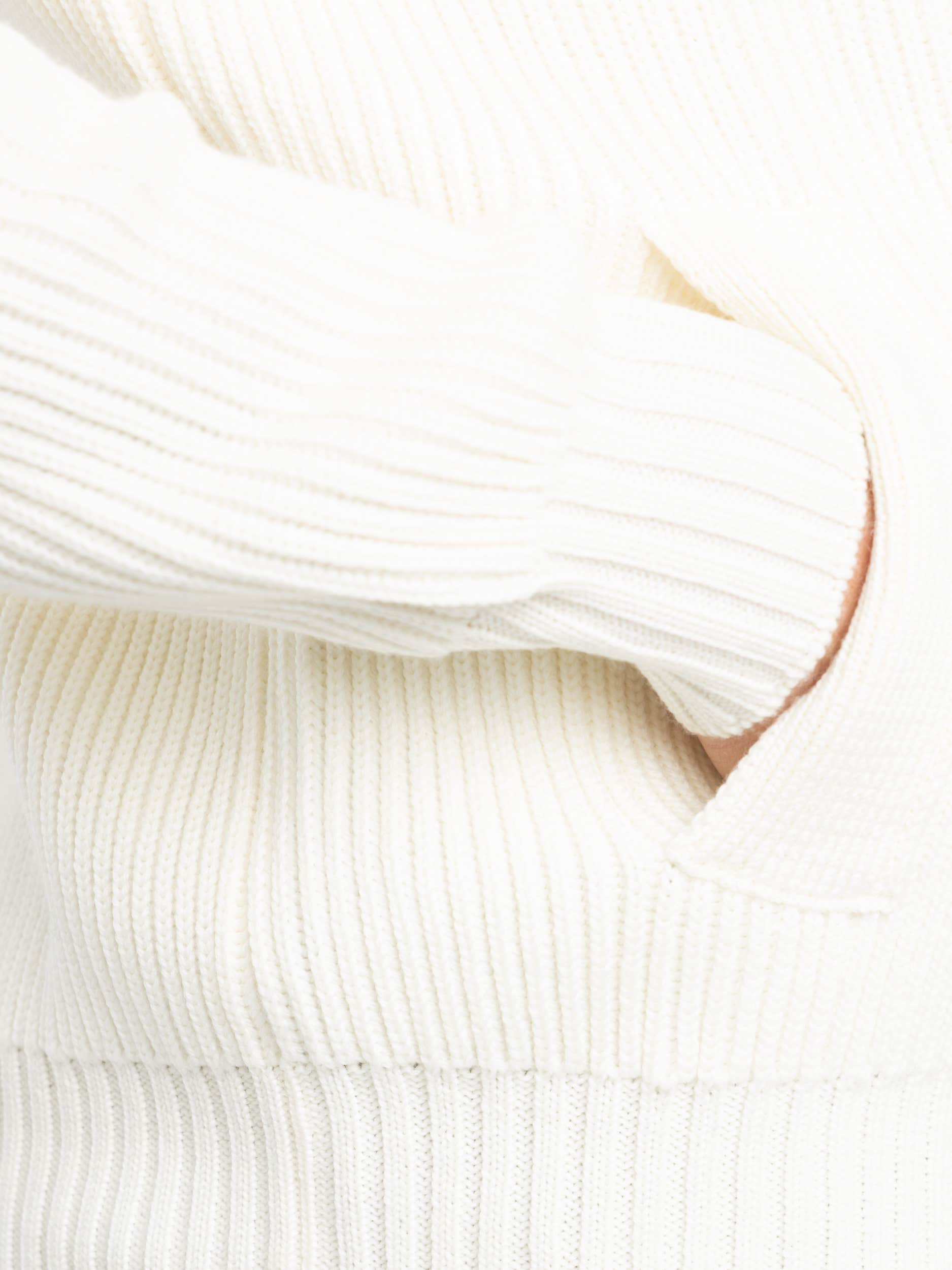 White Fisherman Ribbed Cardigan