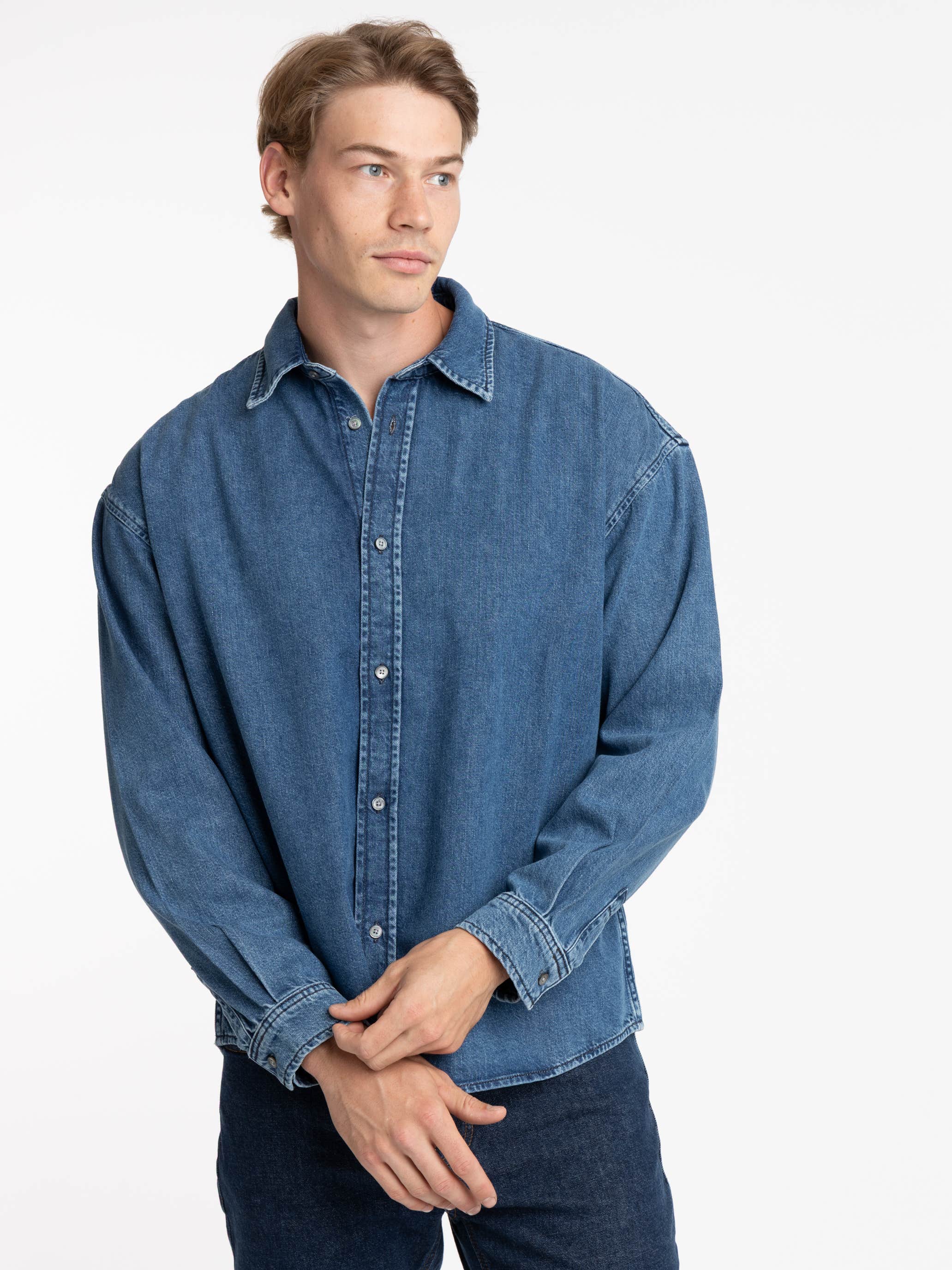 Button Down Relaxed Denim Shirt