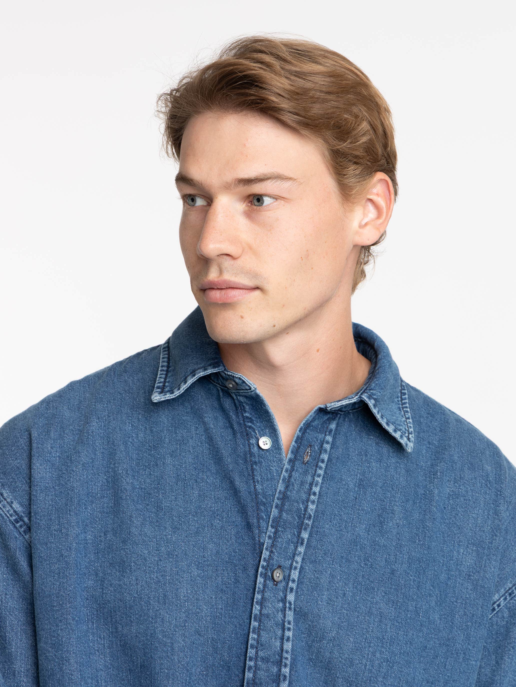 Button Down Relaxed Denim Shirt