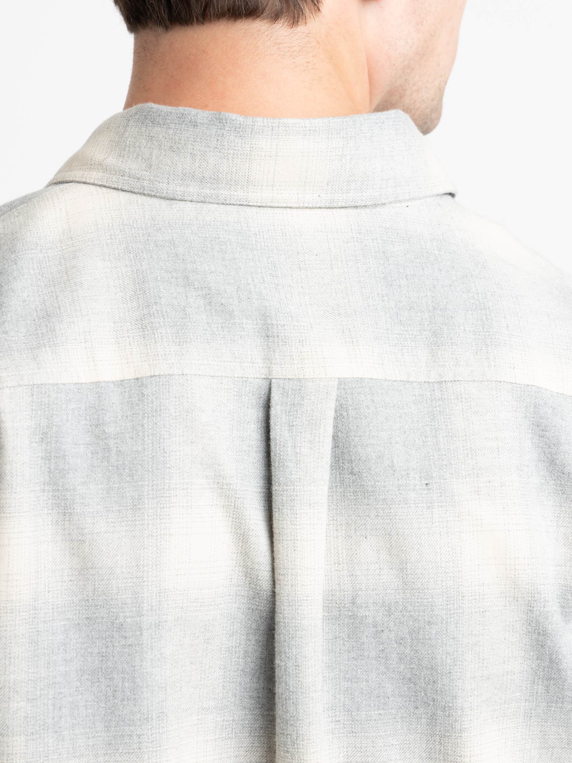 Grey/Oatmeal Plaid Flannel Shirt