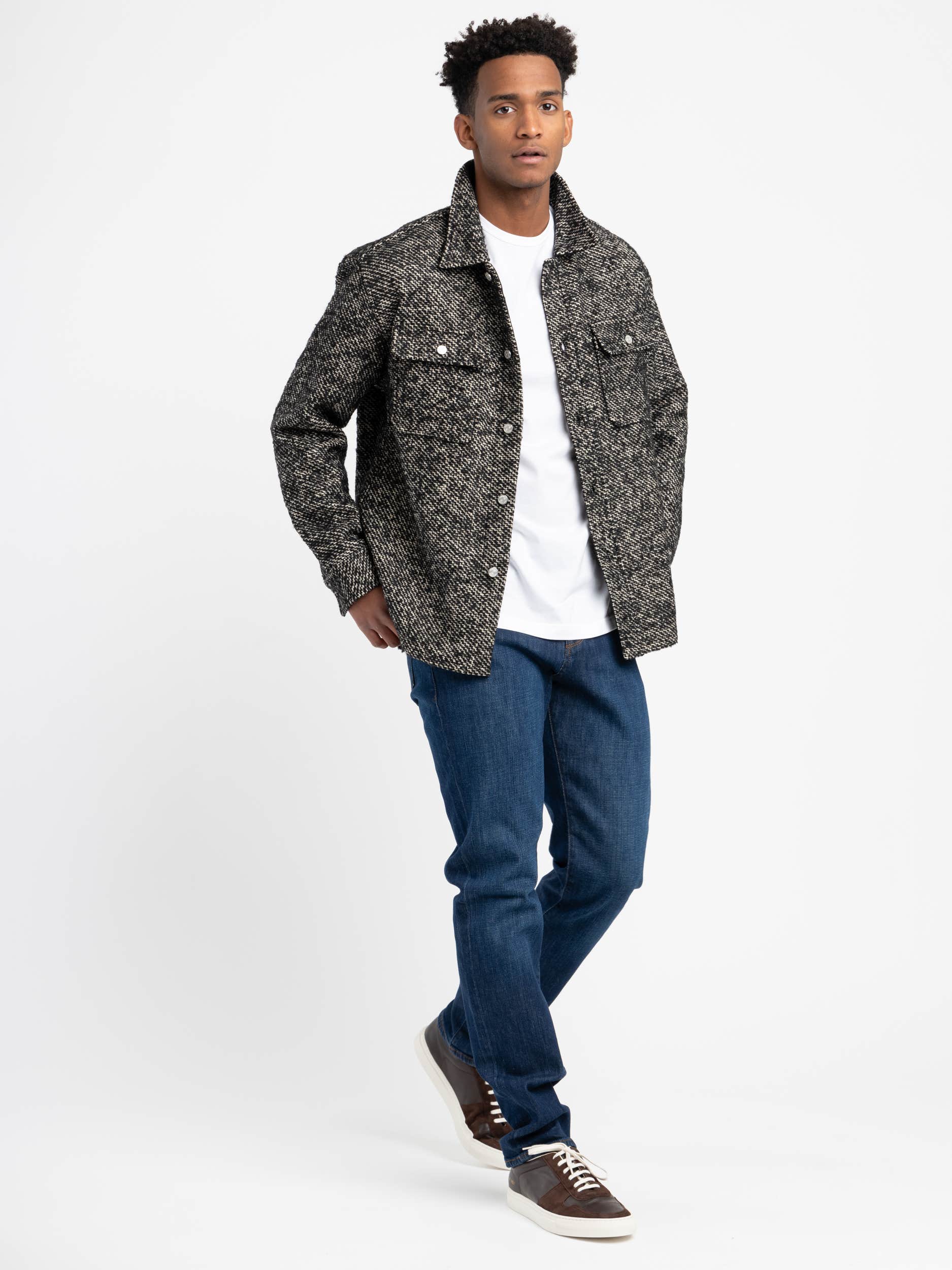 Grey Print Overshirt