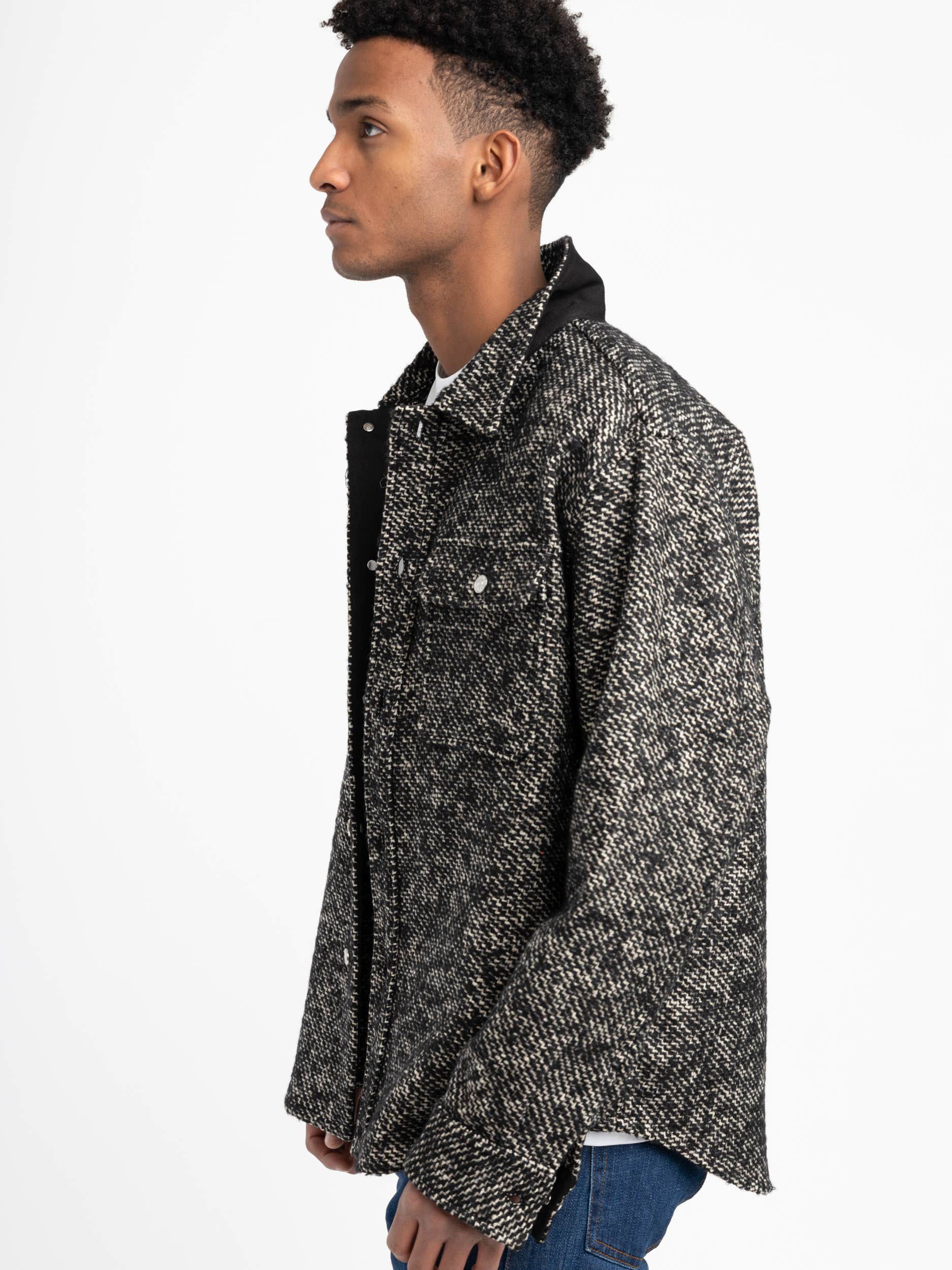 Grey Print Overshirt