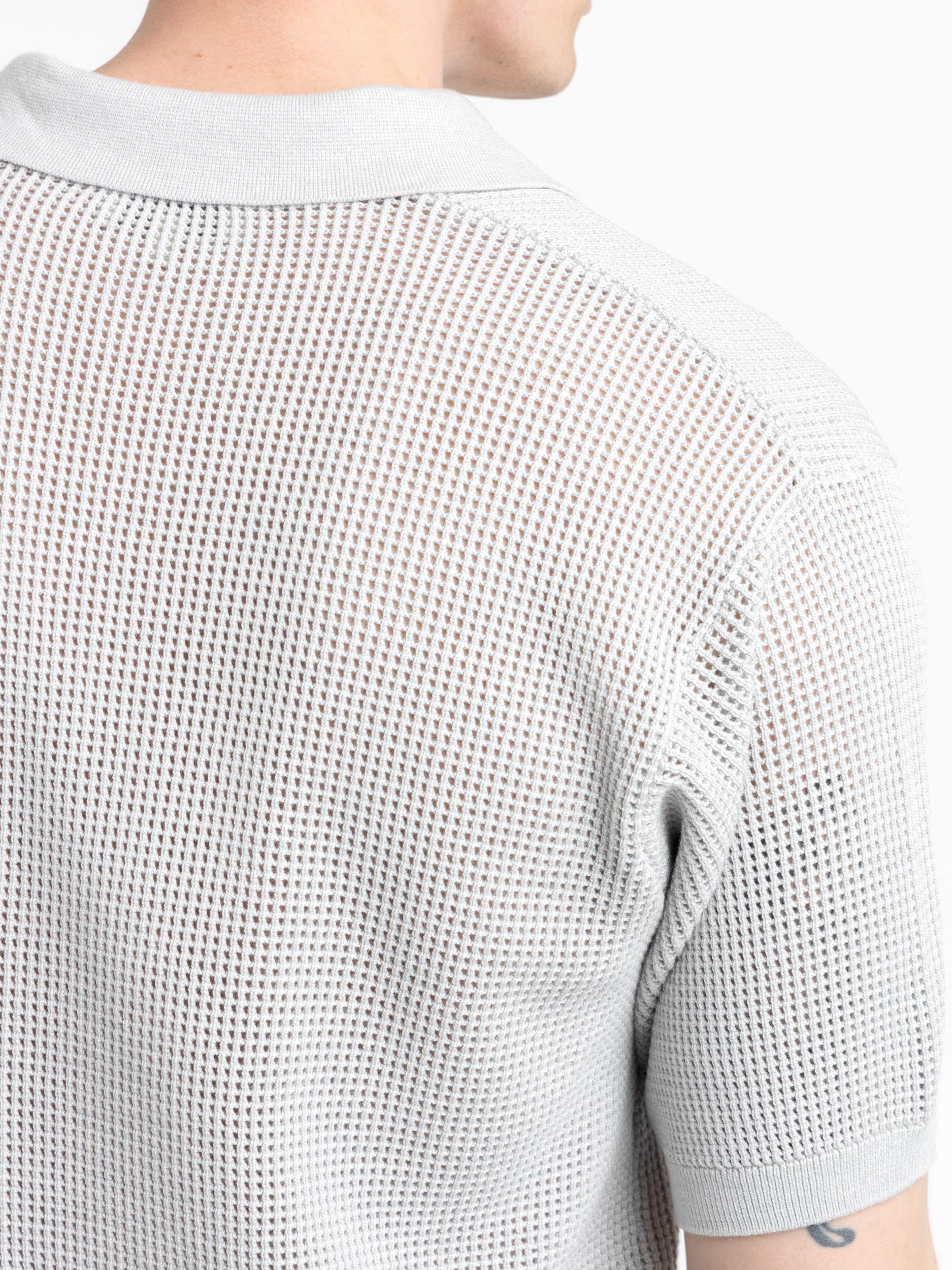 Grey Short Sleeve Polo Sweater