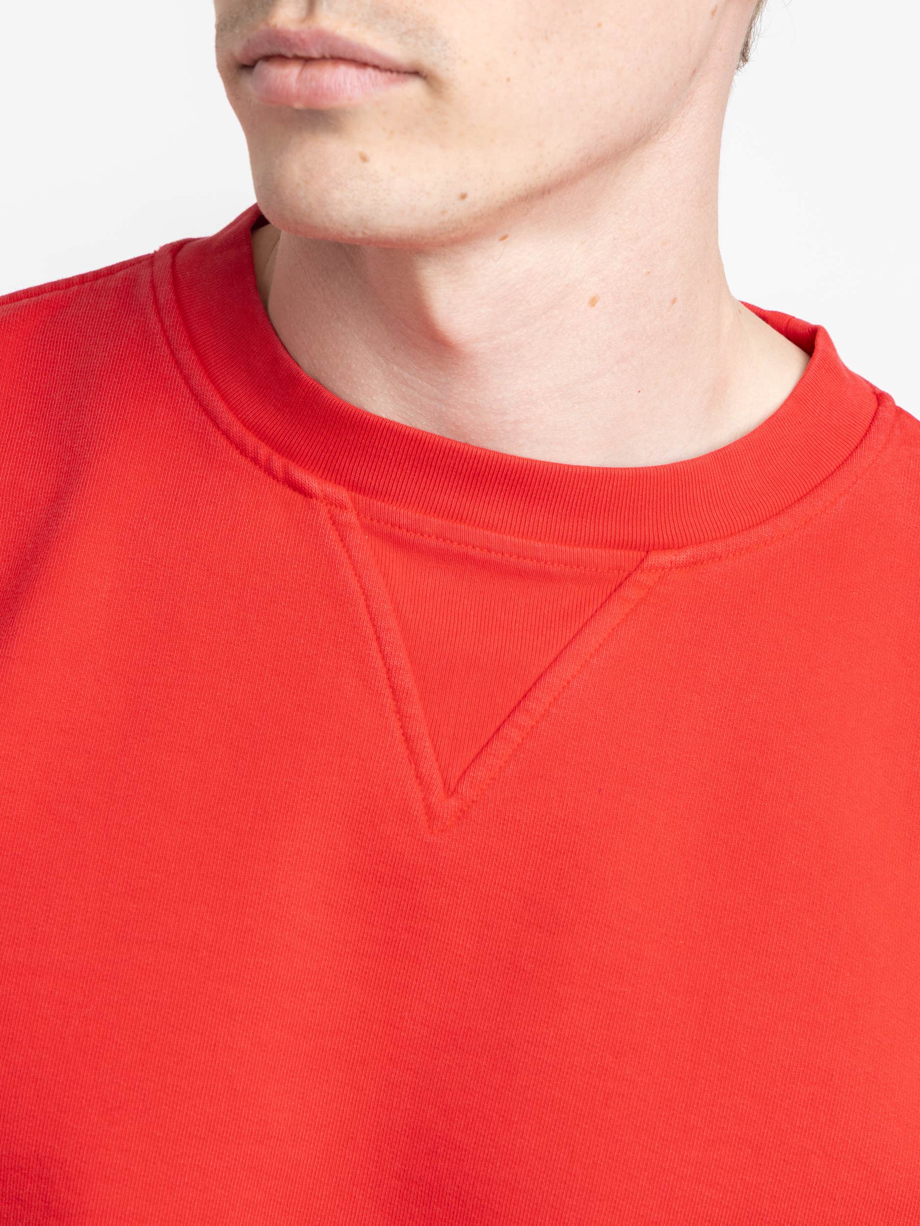 Red Cotton Crewneck Sweatshirt
