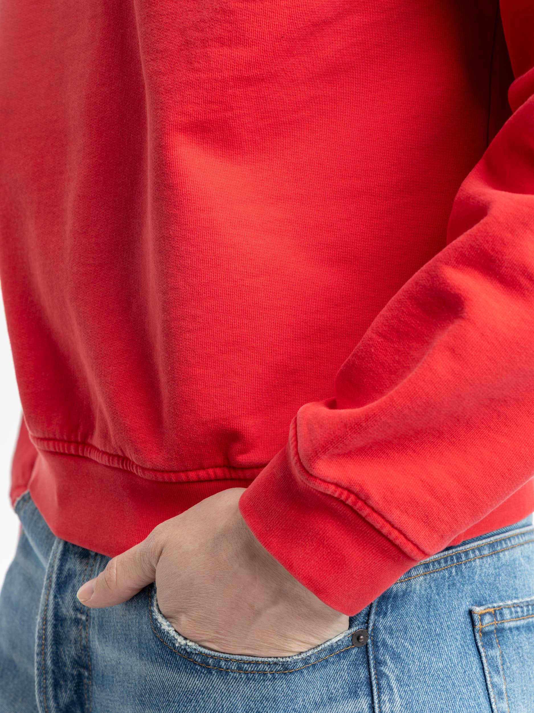 Red Cotton Crewneck Sweatshirt